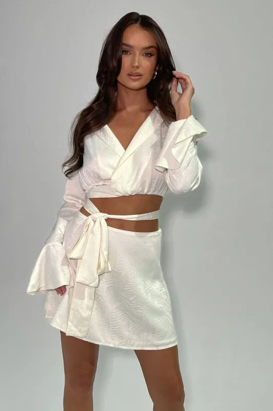 Annalise Wrap Top - Bone sold by Meshki