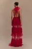 Minka Mesh Ruffle Halter Maxi Dress - Red sold by Meshki
