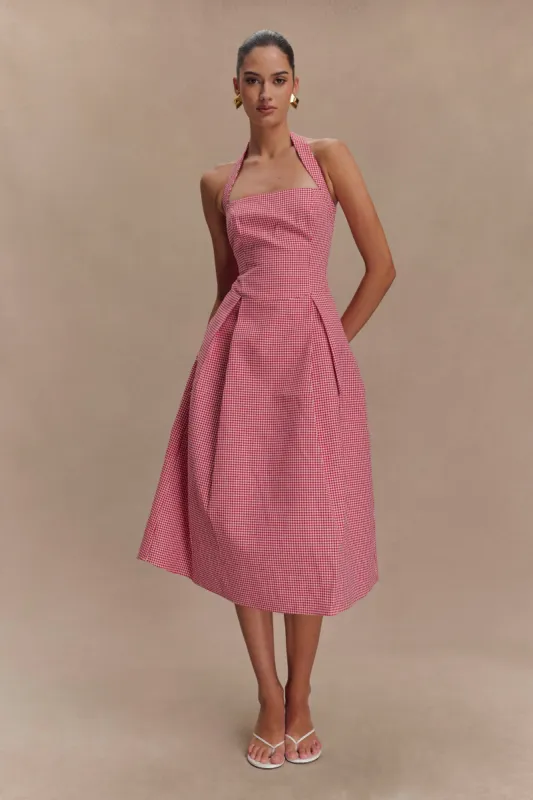 Juana Halter Midi Dress - Red Gingham sold by Meshki