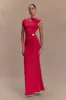 Kaida Slinky Maxi Dress With Hardware - Fuchsia Pink sold by Meshki
