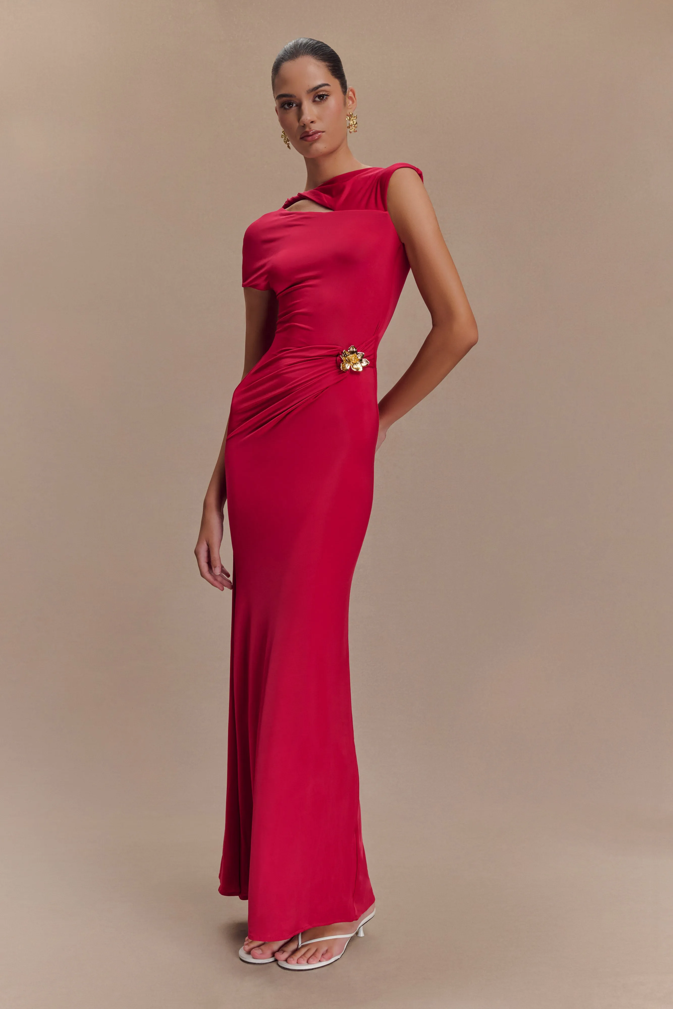 Kaida Slinky Maxi Dress With Hardware - Fuchsia Pink sold by Meshki product image thumbnail 3