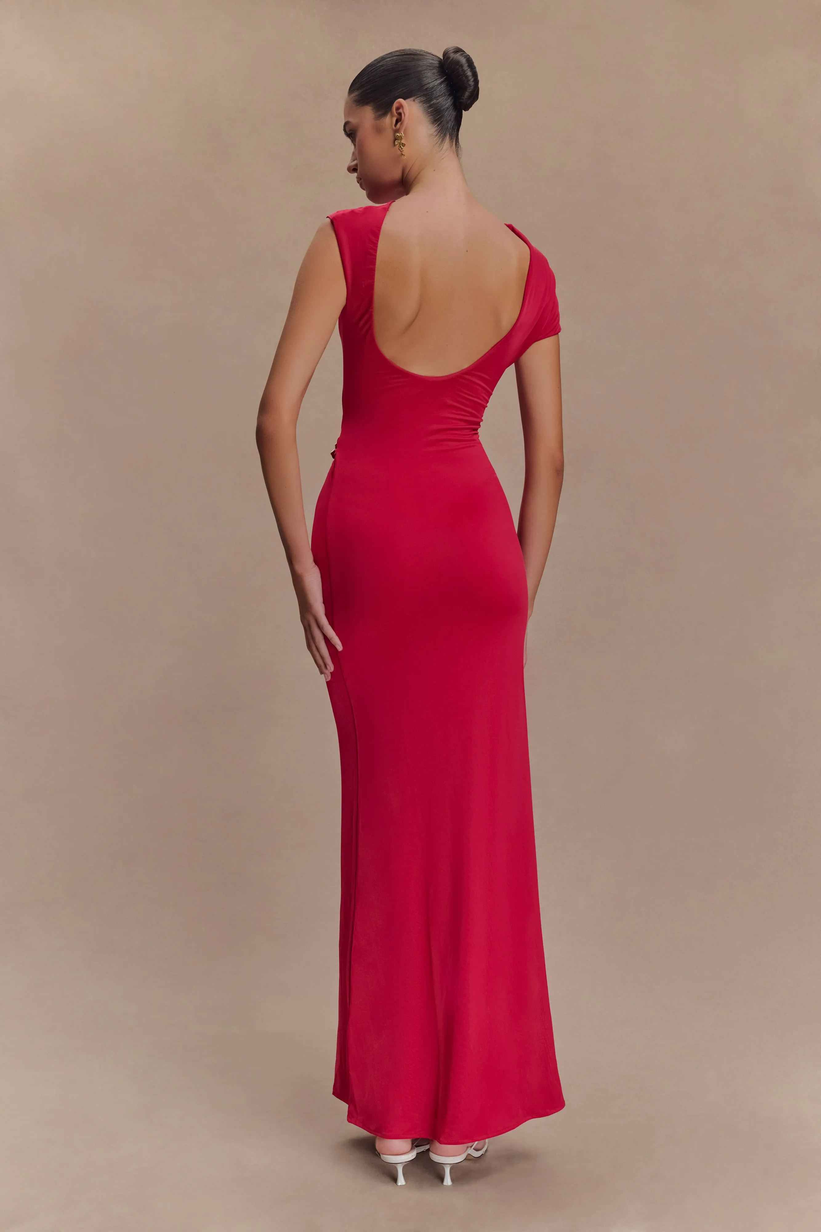 Kaida Slinky Maxi Dress With Hardware - Fuchsia Pink sold by Meshki product image thumbnail 2