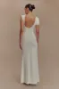 Kaida Slinky Maxi Dress With Hardware - Ivory sold by Meshki