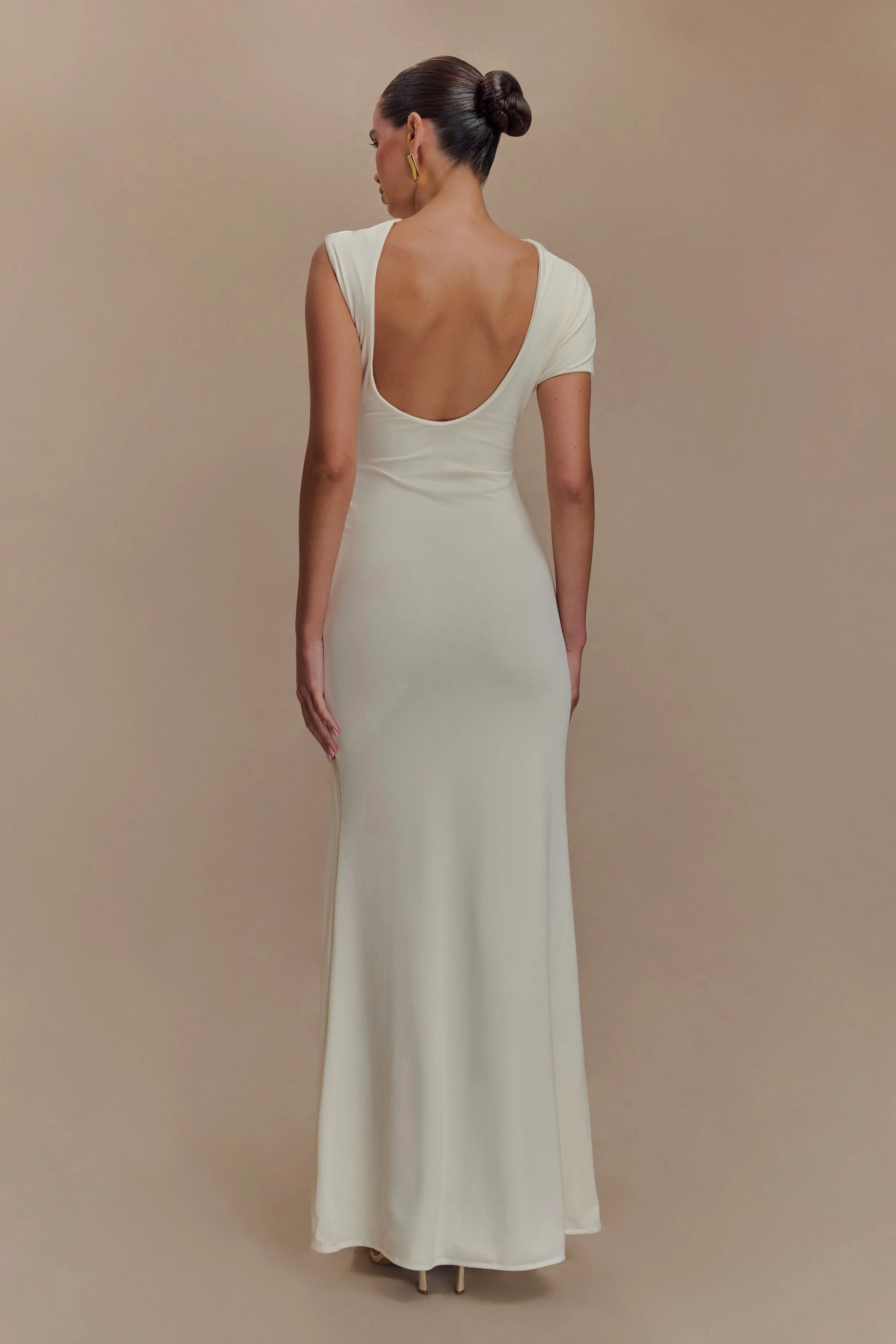 Kaida Slinky Maxi Dress With Hardware - Ivory sold by Meshki product image thumbnail 2
