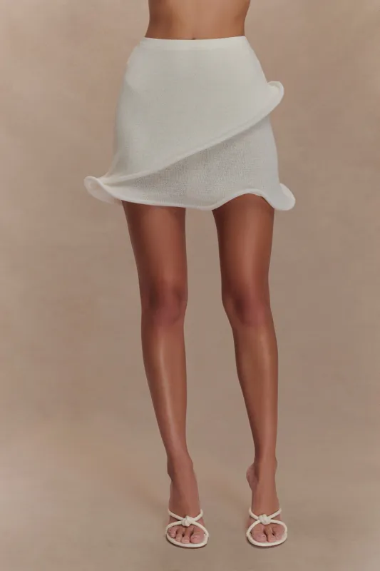 Haisley Knit Mini Skirt - Ivory sold by Meshki