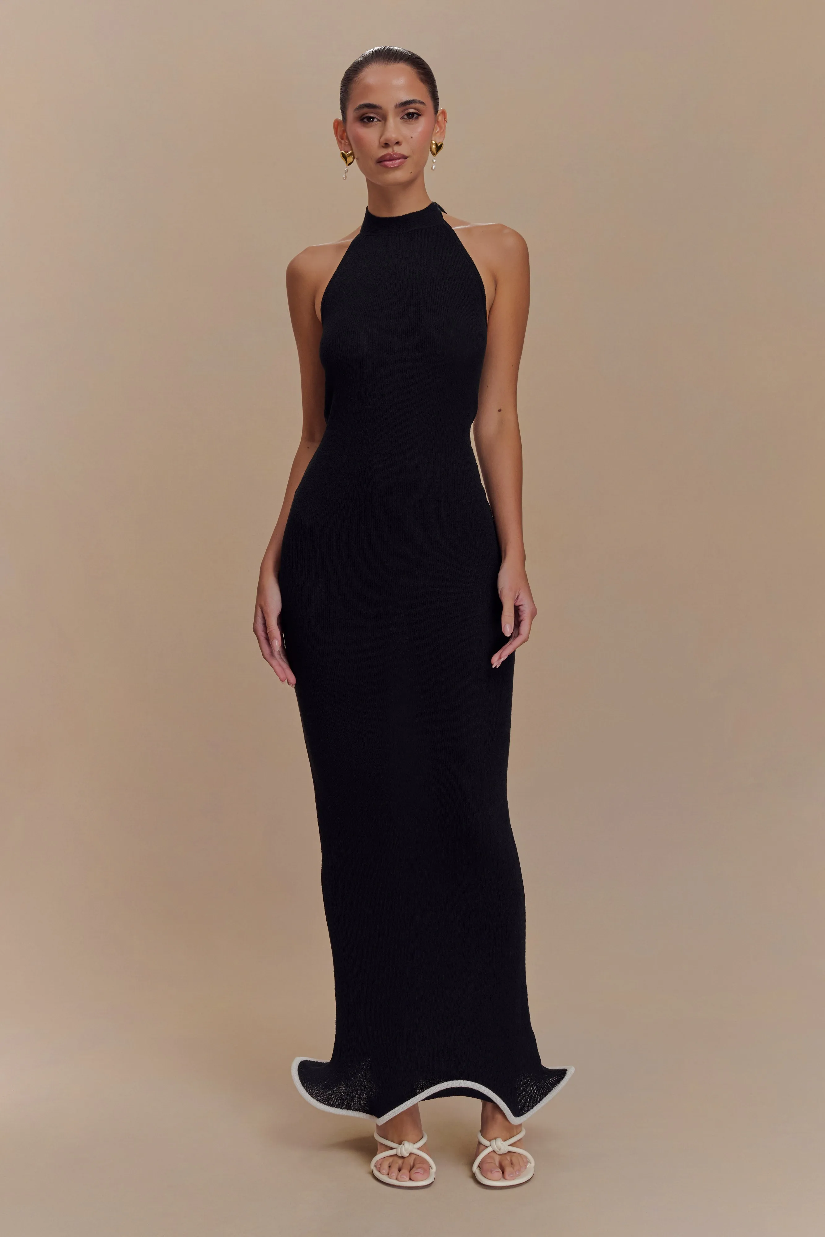melody plisse halter maxi dress Petal and Pup Womens Melody Plisse Halter Maxi Dress