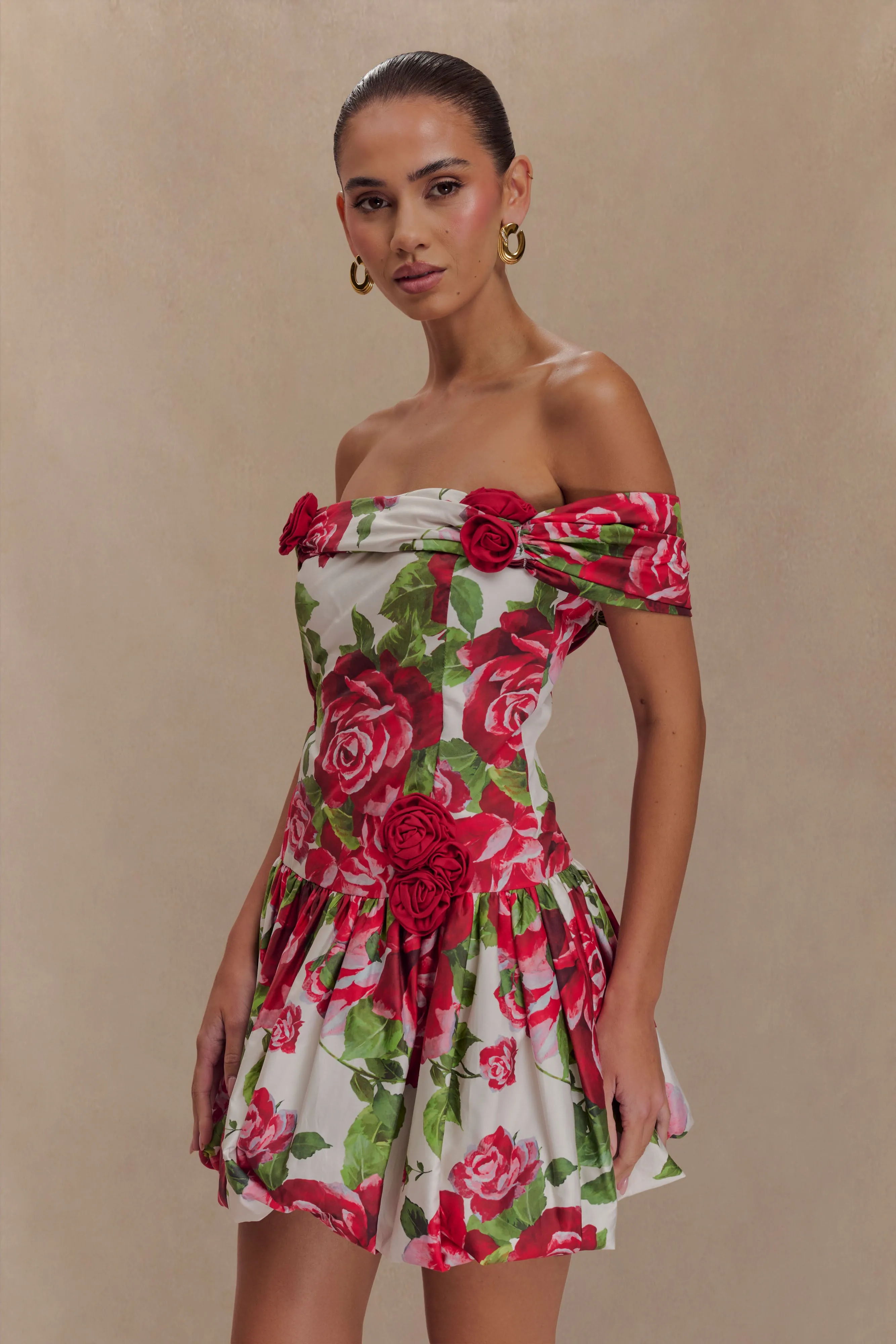Giovanna Off Shoulder Mini Dress - Sonia Rose Print sold by Meshki product image thumbnail 4