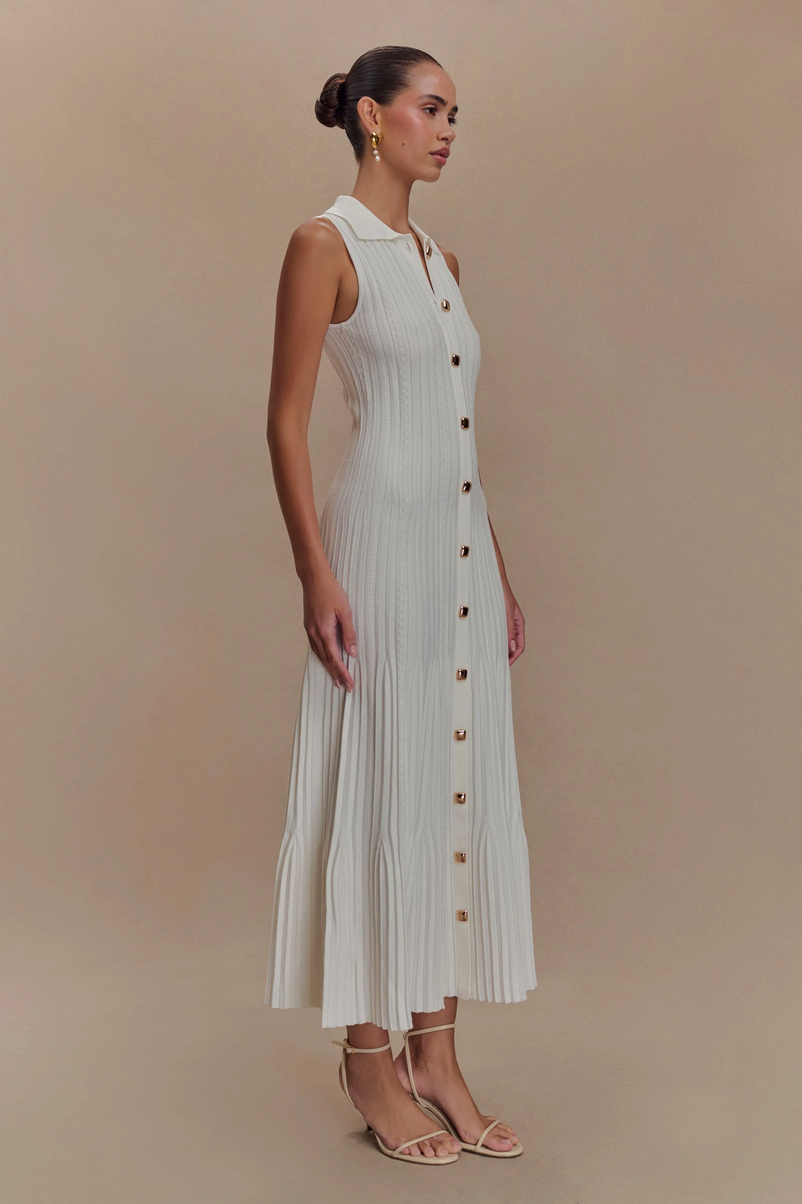 Margie Sleeveless Knit Midi Dress - White sold by Meshki product image thumbnail 3