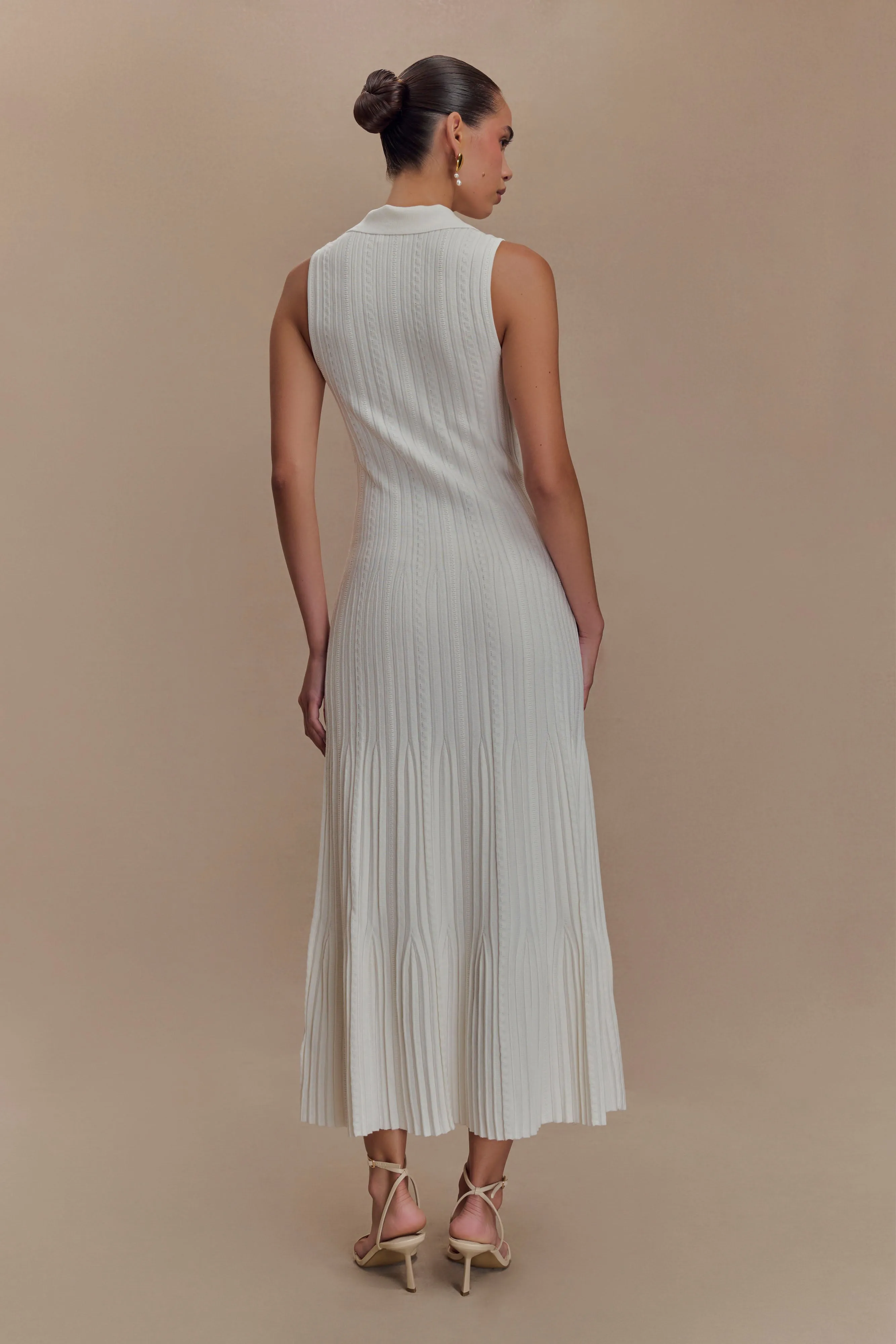 Margie Sleeveless Knit Midi Dress - White sold by Meshki product image thumbnail 2