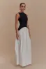 Acacia Contrast Sleeveless Maxi Dress - Black/White sold by Meshki