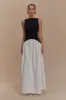 Acacia Contrast Sleeveless Maxi Dress - Black/White sold by Meshki