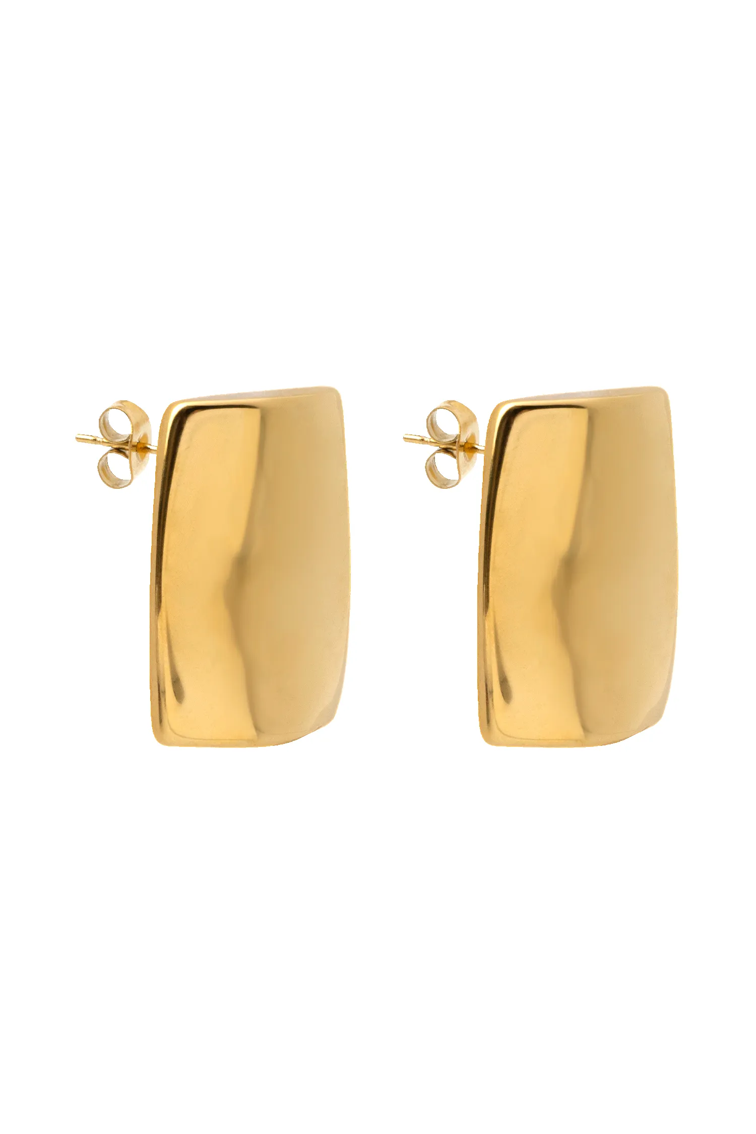 Georgia Rounded Rectangular Earrings - Gold sold by Meshki product image thumbnail 4