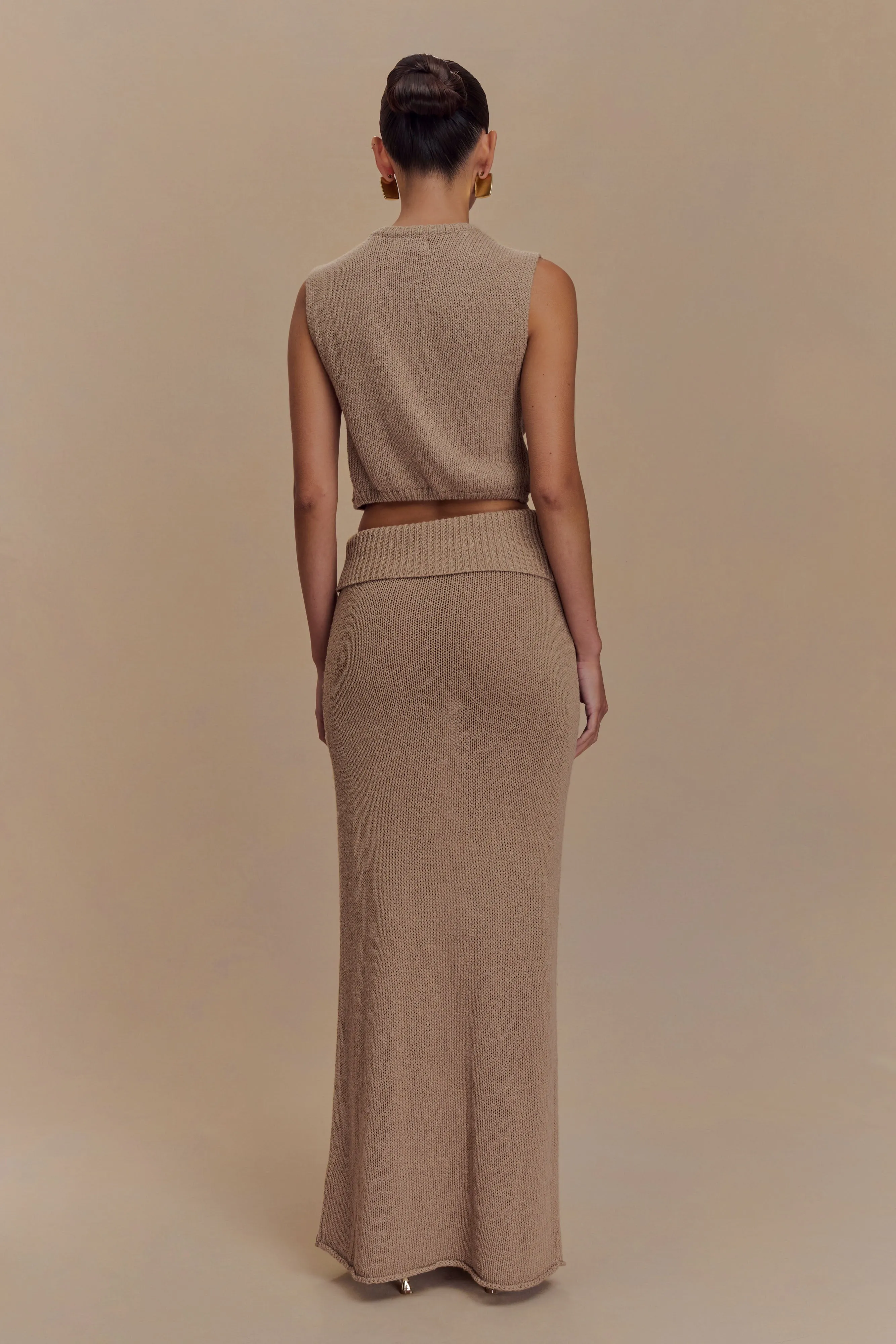 Sloane Knit Maxi Skirt - Latte sold by Meshki product image thumbnail 2