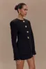 Asia Mixed Button Blazer - Black sold by Meshki