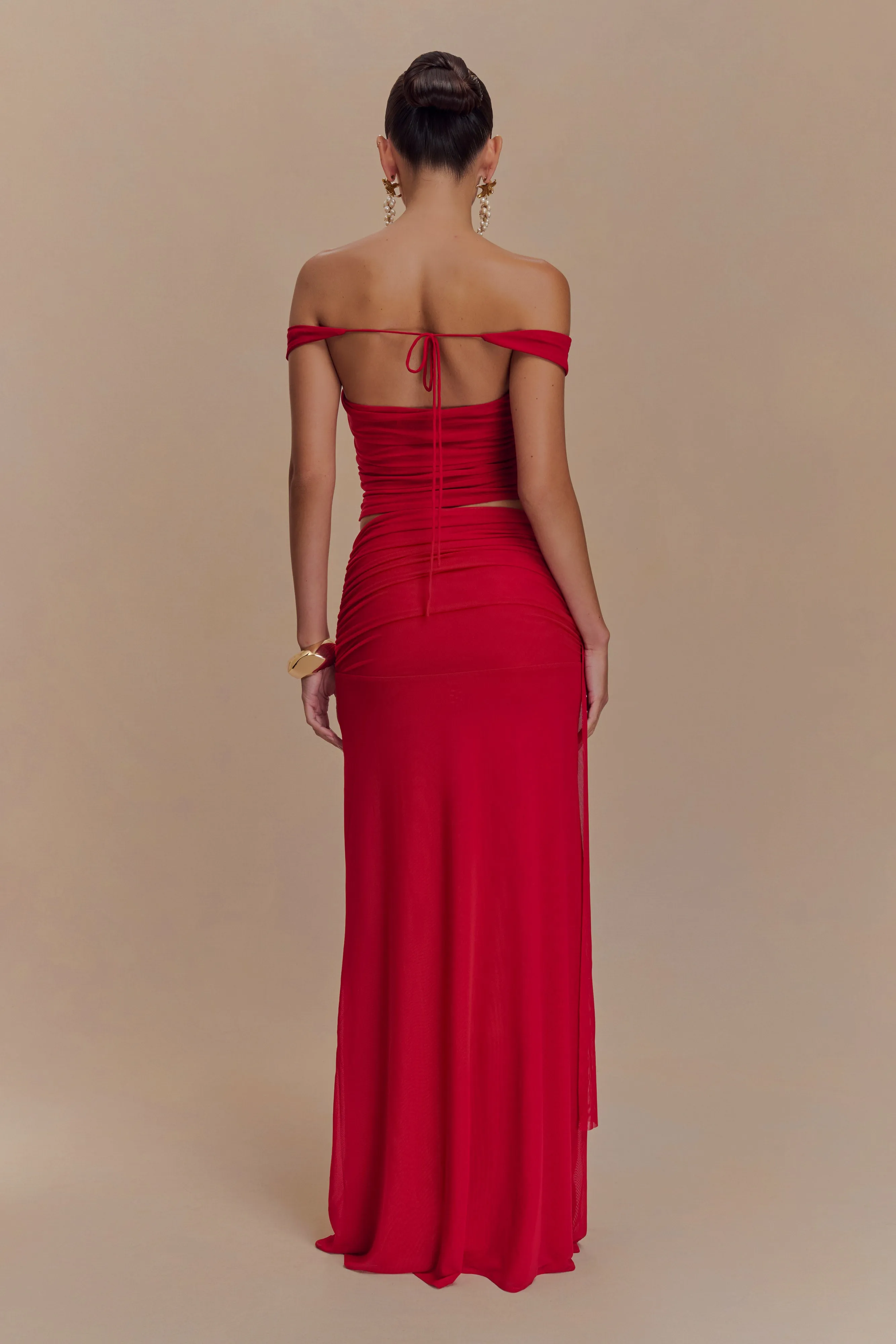 Brooklyn Mesh Crop Top - Ruby sold by Meshki product image thumbnail 4