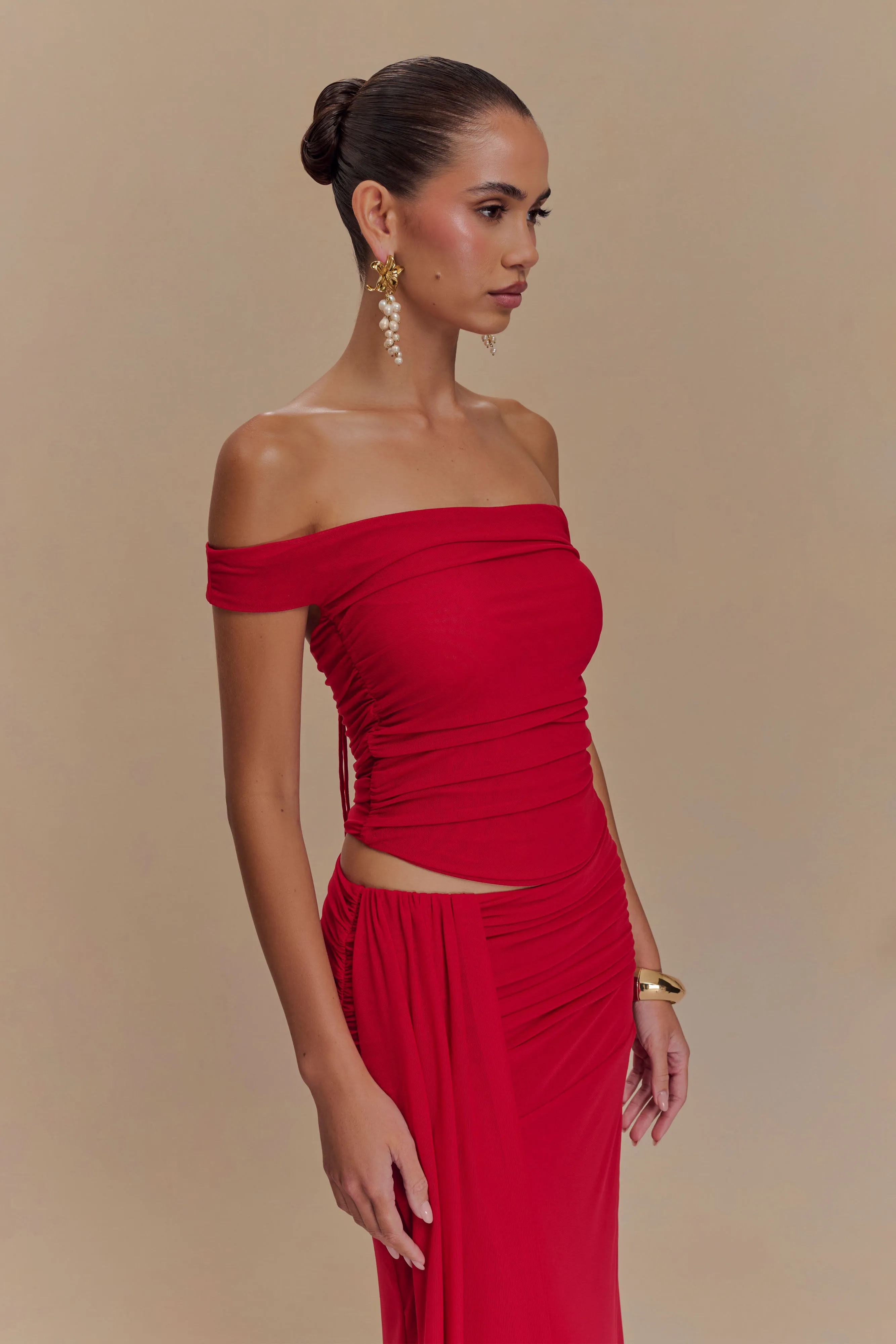 Brooklyn Mesh Crop Top - Ruby sold by Meshki product image thumbnail 3