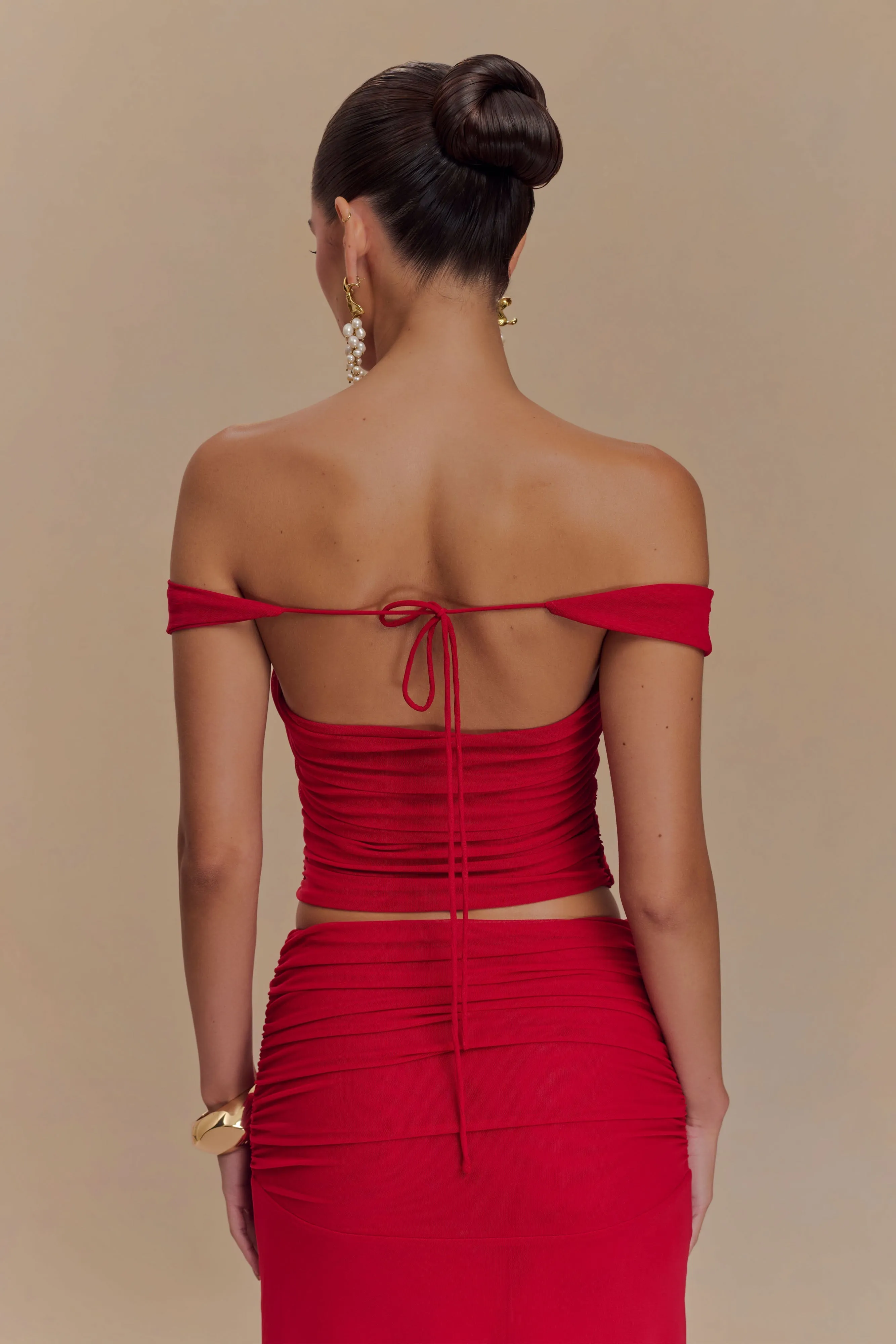 Brooklyn Mesh Crop Top - Ruby sold by Meshki product image thumbnail 2