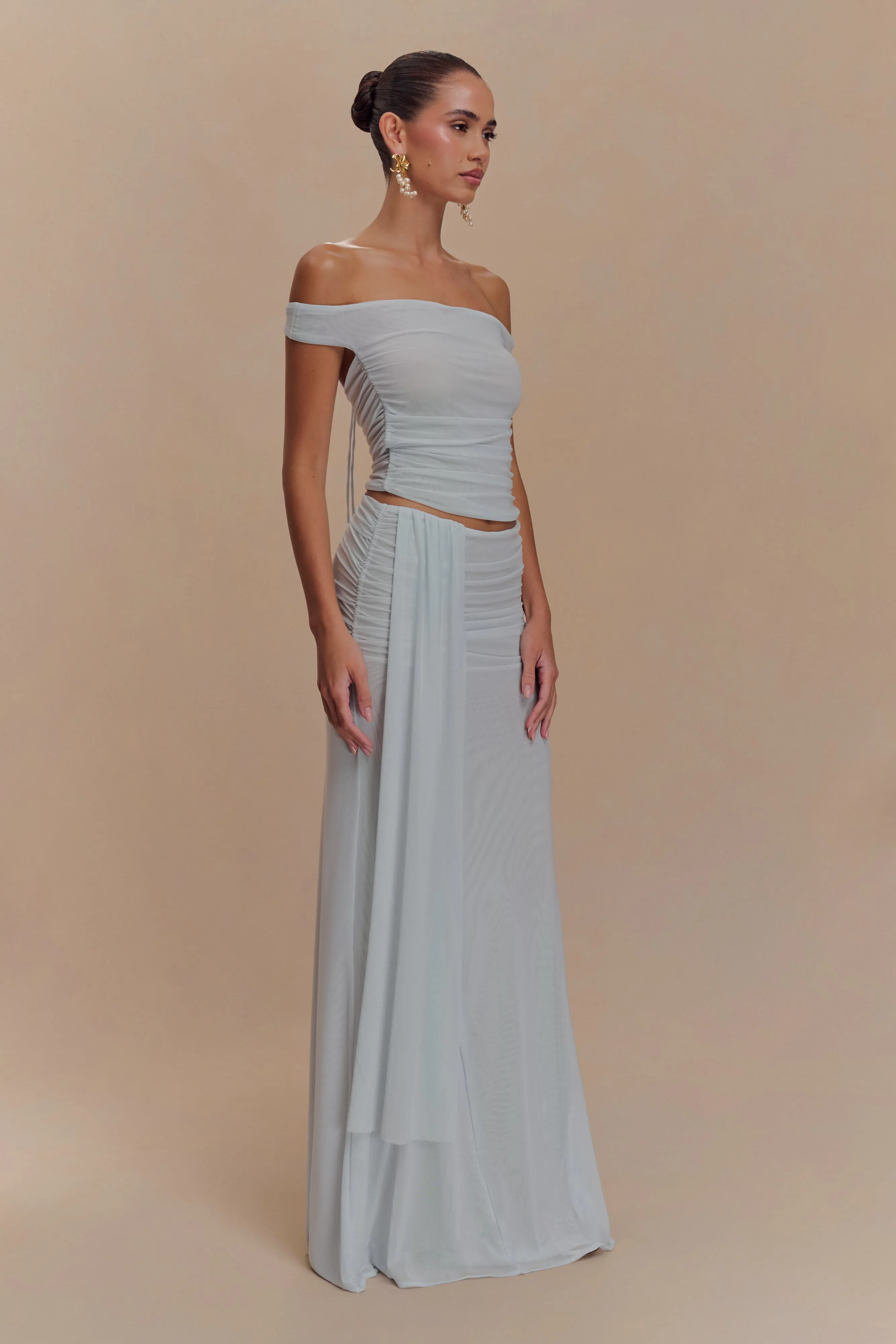 Brooklyn Mesh Crop Top - Pale Blue sold by Meshki product image thumbnail 5