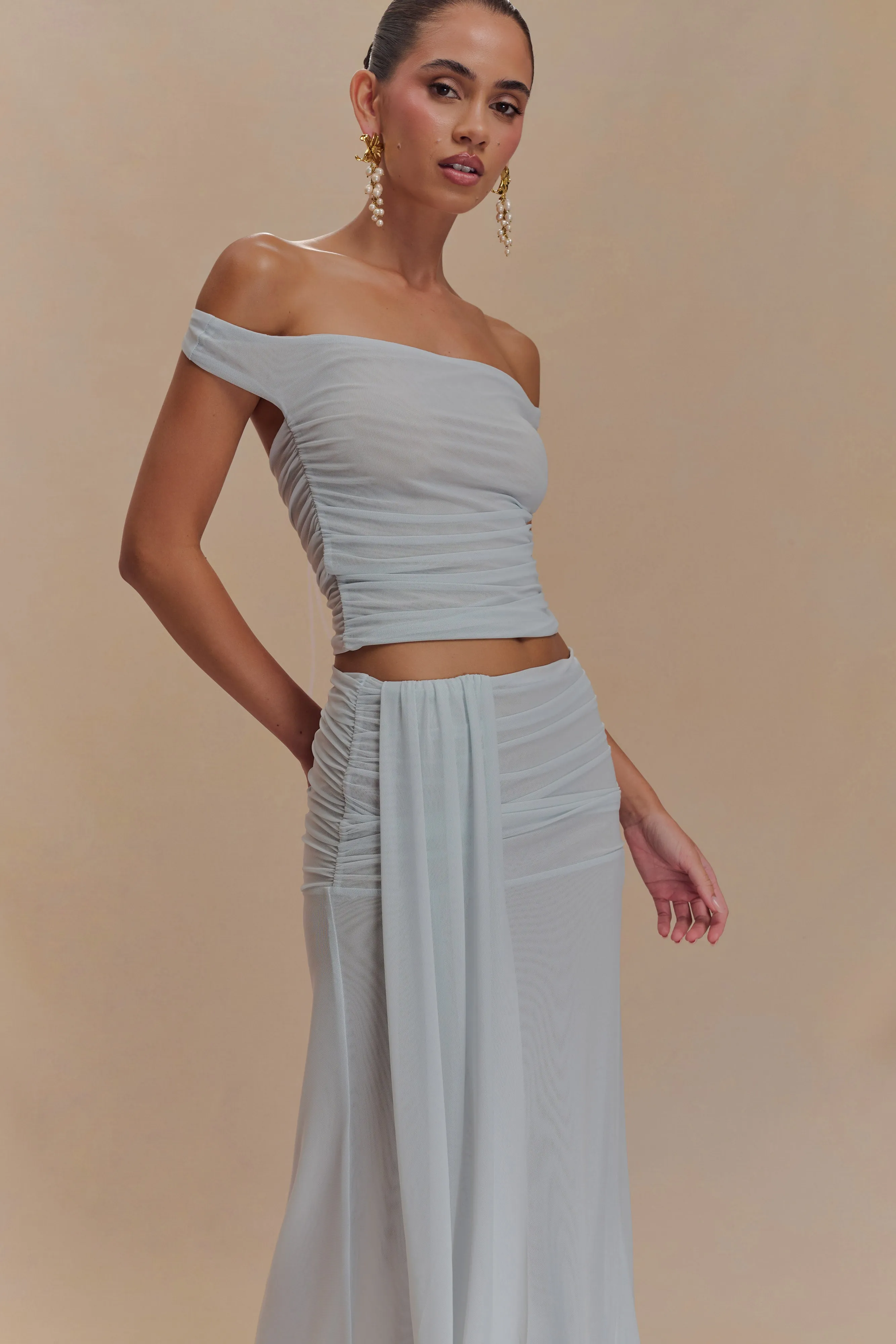 Brooklyn Mesh Crop Top - Pale Blue sold by Meshki product image thumbnail 4