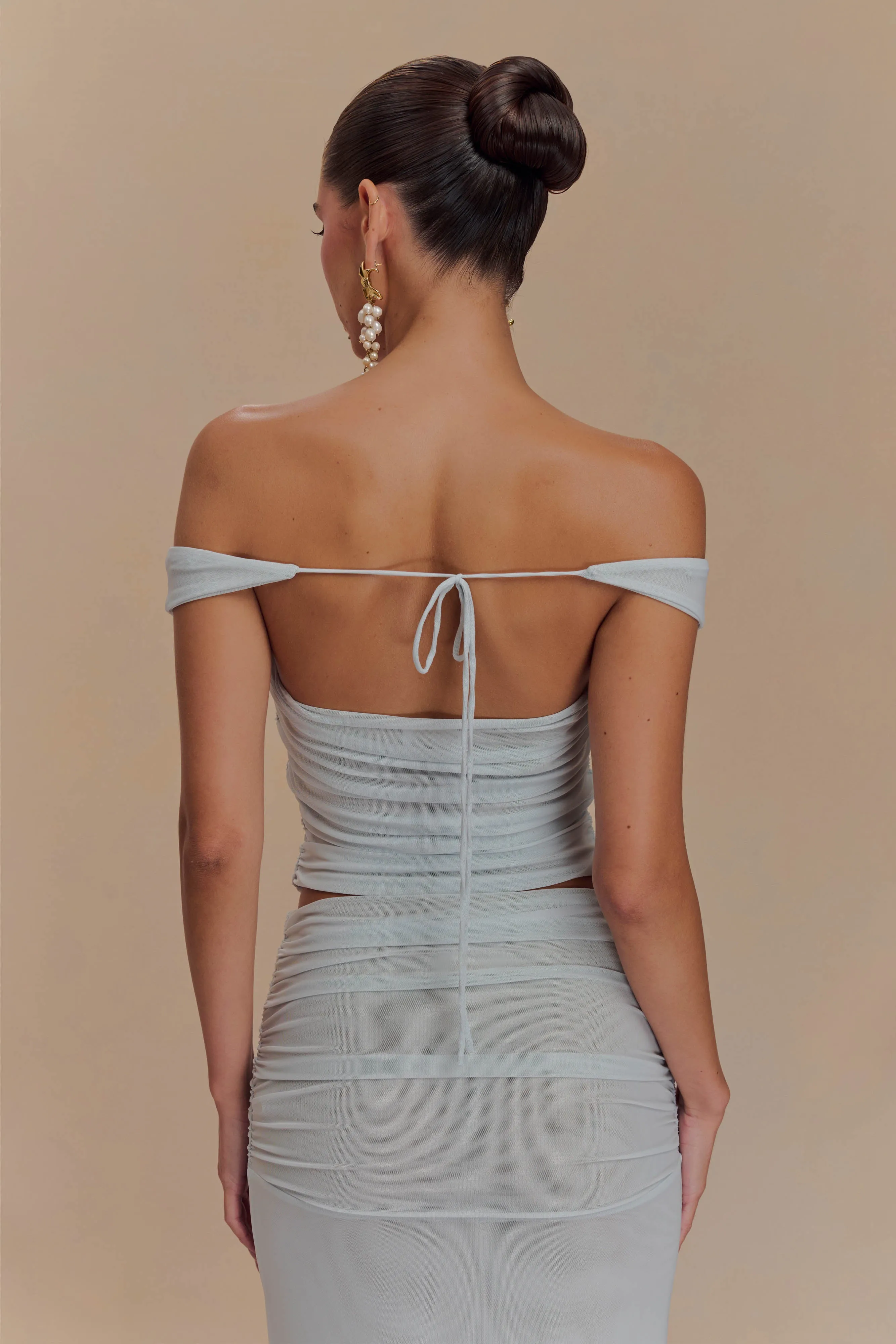 Brooklyn Mesh Crop Top - Pale Blue sold by Meshki product image thumbnail 2