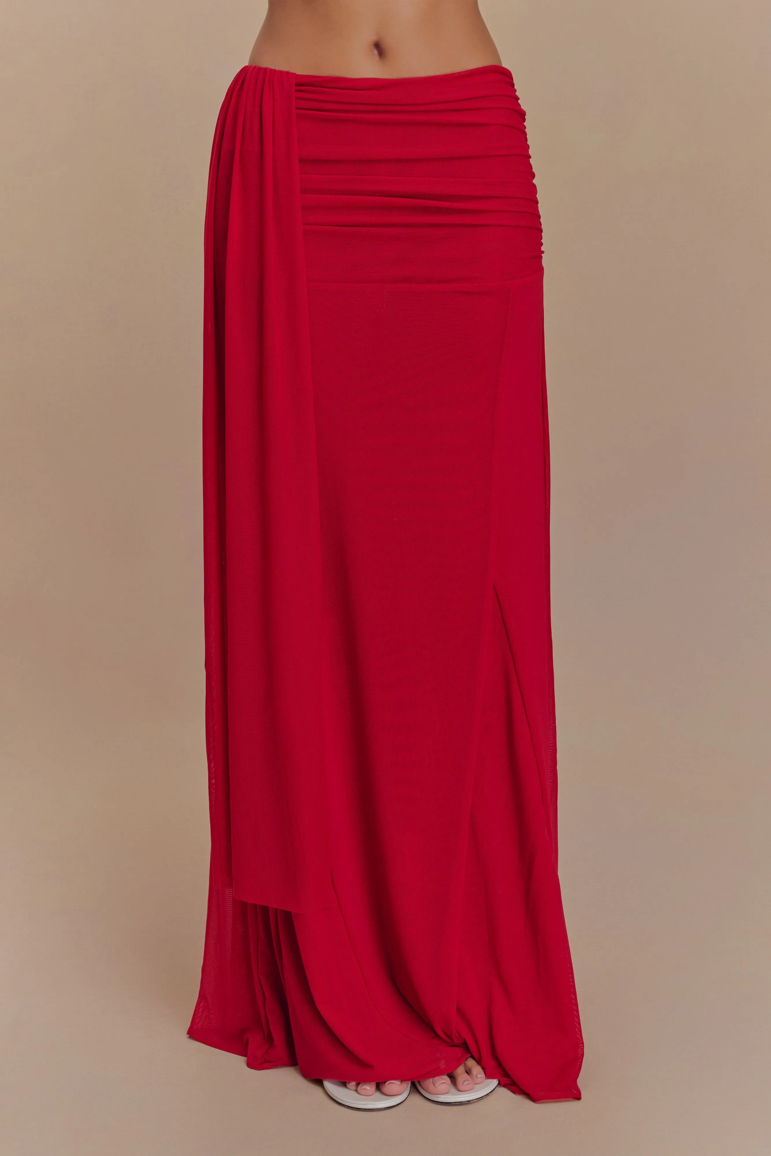 Arna Mesh Maxi Skirt - Ruby sold by Meshki product image thumbnail 5
