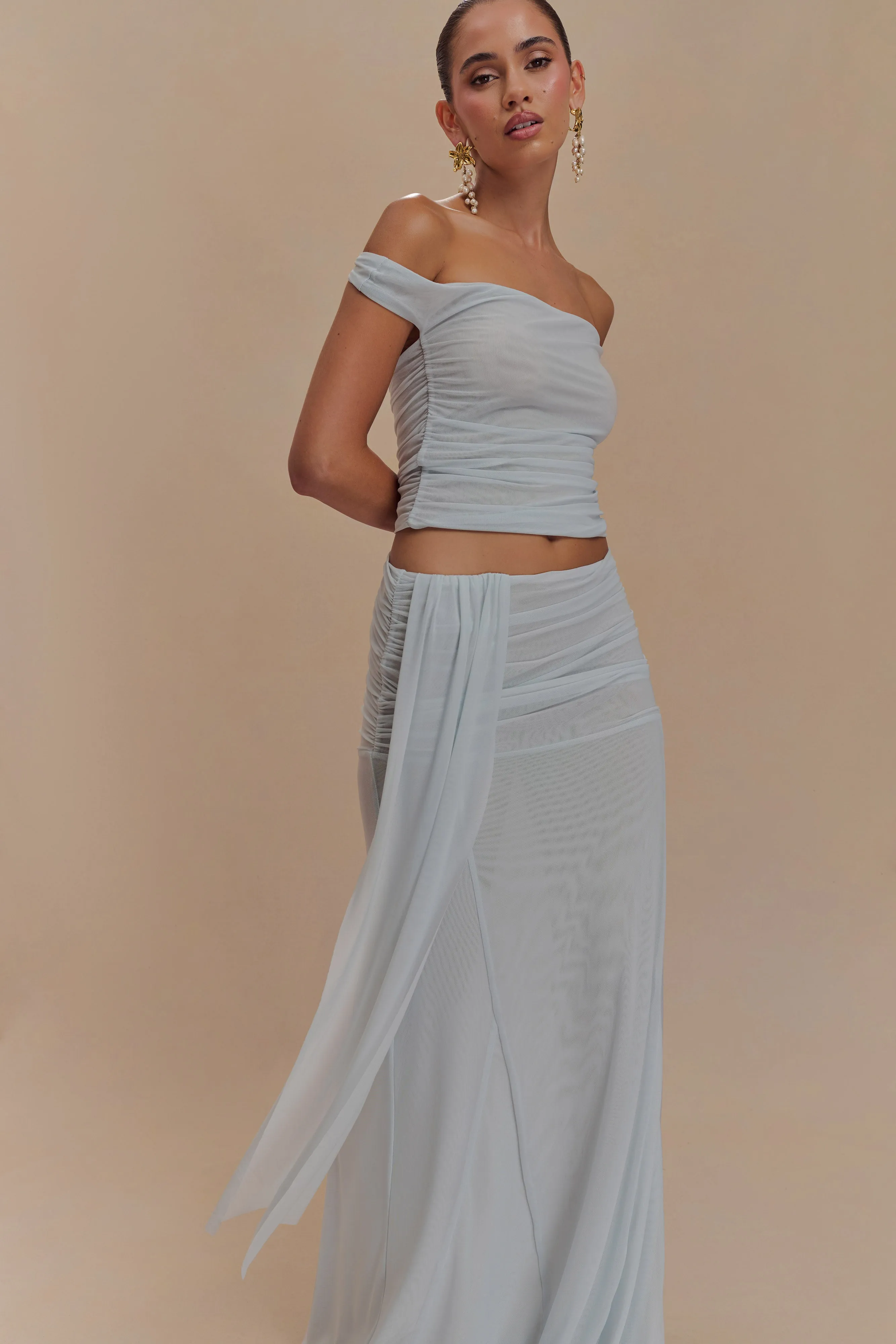 Arna Mesh Maxi Skirt - Pale Blue sold by Meshki product image thumbnail 3