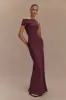 Tamsin Short Sleeve Modal Maxi Dress - Mahogany sold by Meshki