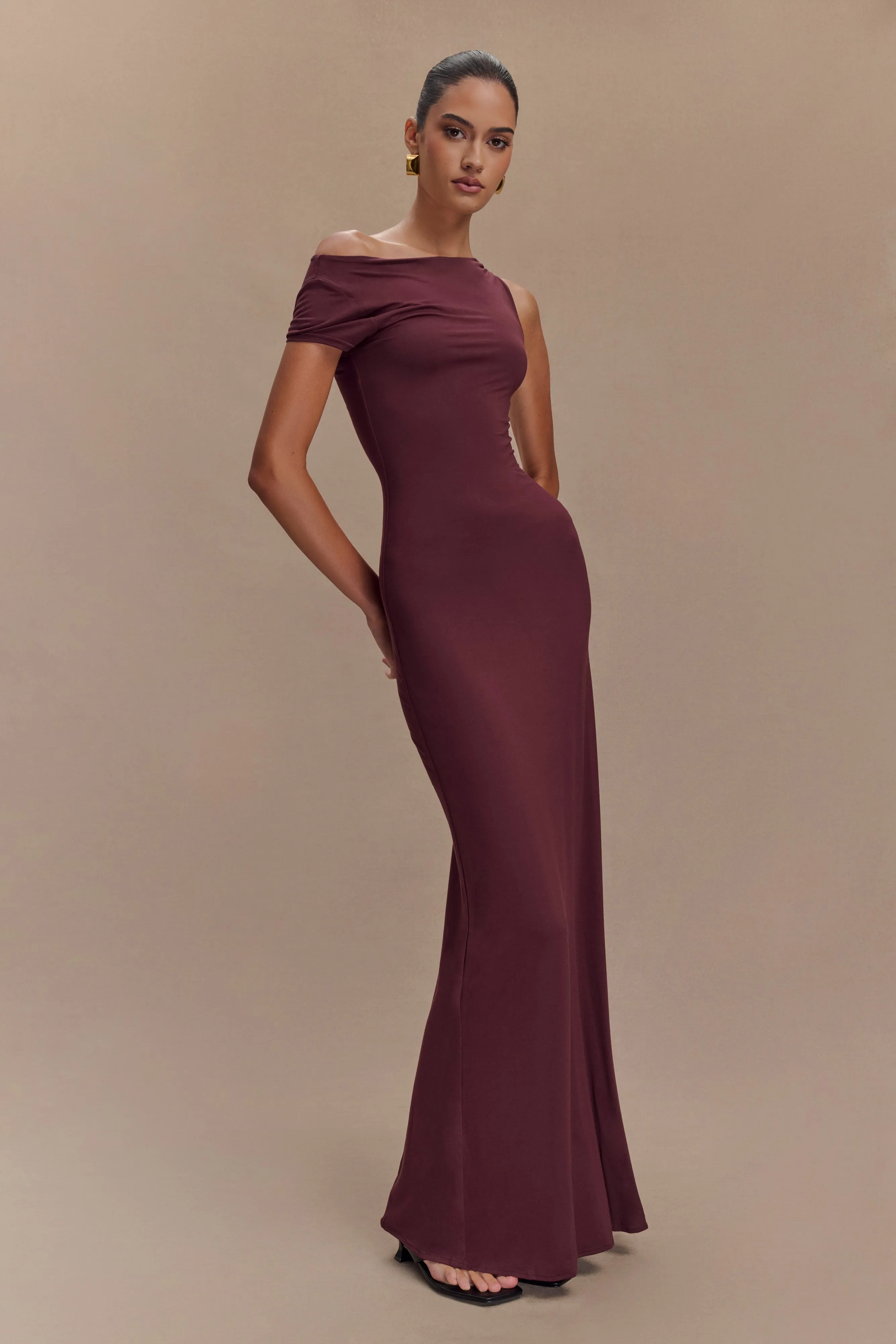 Tamsin Short Sleeve Modal Maxi Dress - Mahogany sold by Meshki product image thumbnail 5