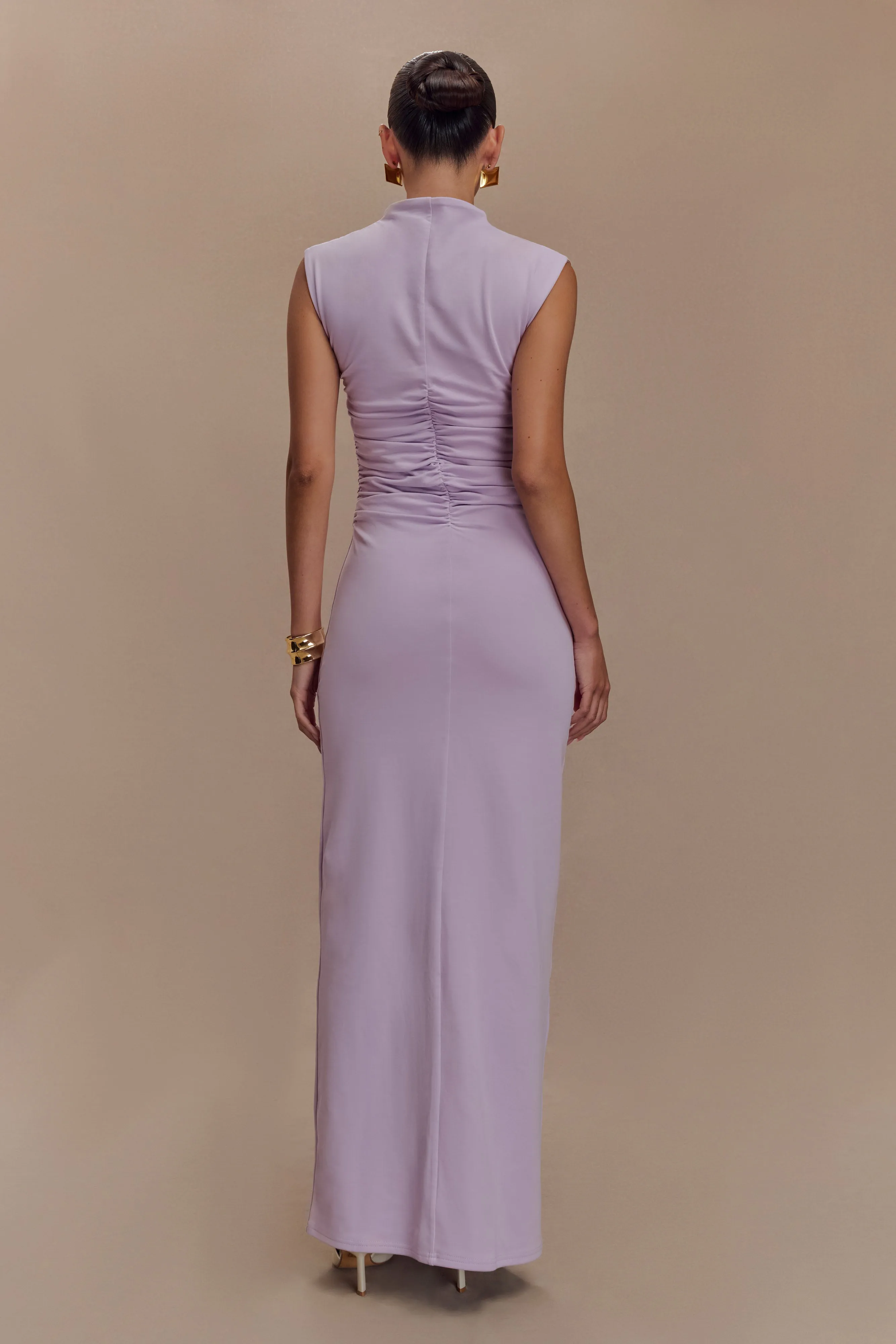 Elliot High Neck Sleeveless Maxi Dress - Lilac sold by Meshki product image thumbnail 2