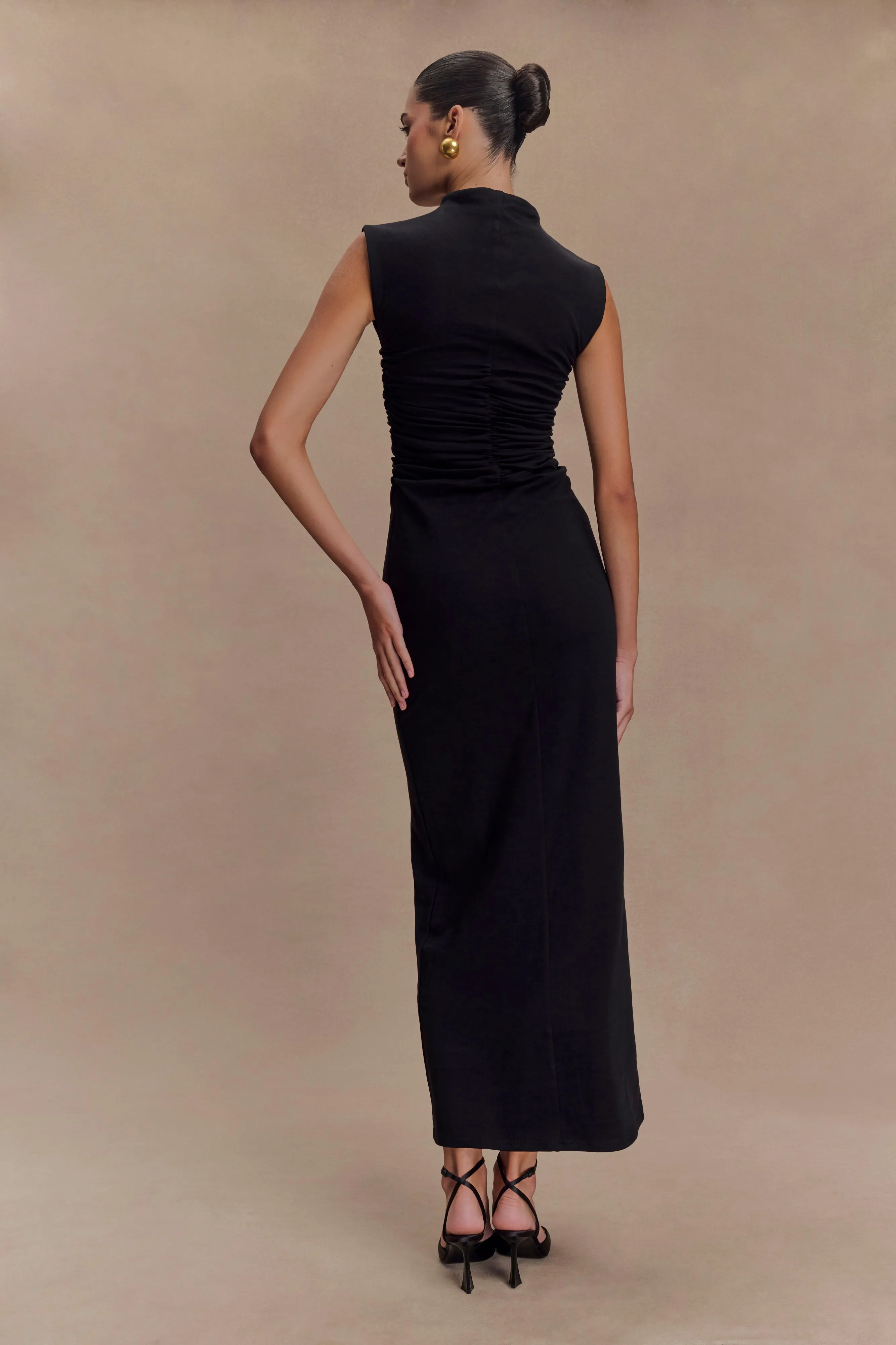 Elliot High Neck Sleeveless Maxi Dress - Black sold by Meshki product image thumbnail 2