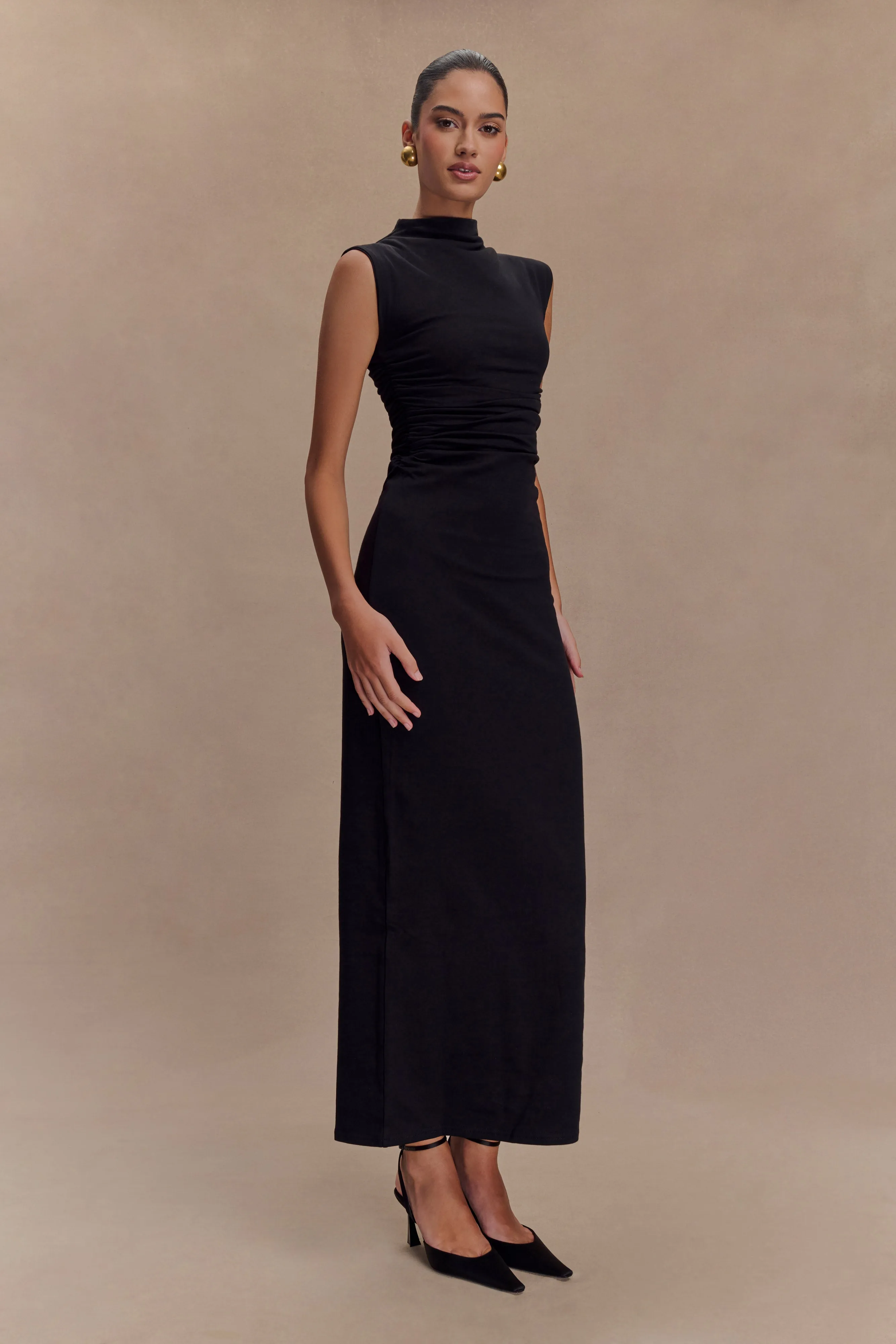 Elliot High Neck Sleeveless Maxi Dress - Black sold by Meshki product image thumbnail 5