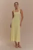 Jacqui Halter Knit Midi Dress - Lemon sold by Meshki