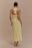 Jacqui Halter Knit Midi Dress - Lemon sold by Meshki