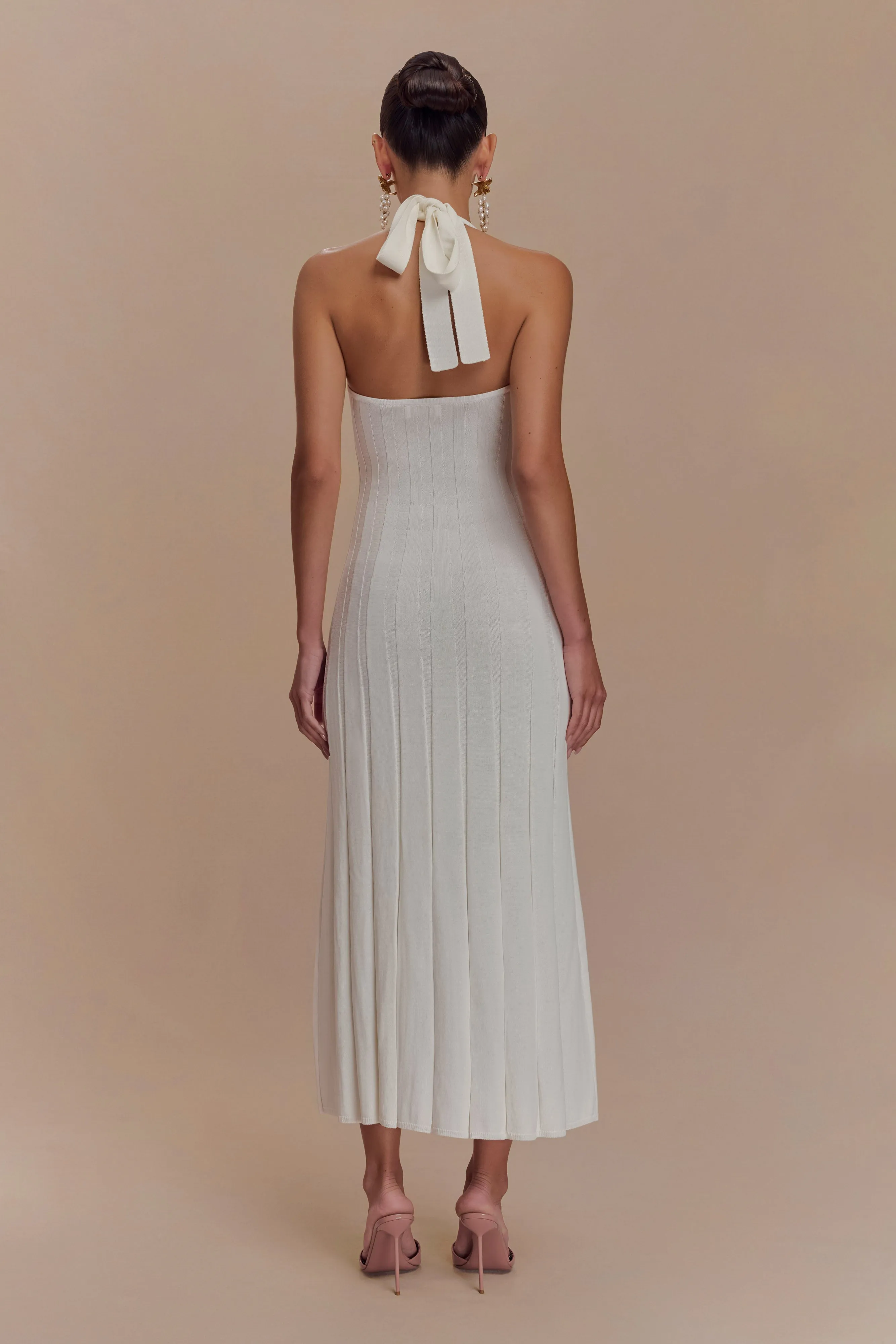 Jacqui Halter Knit Midi Dress - Ivory sold by Meshki product image thumbnail 2
