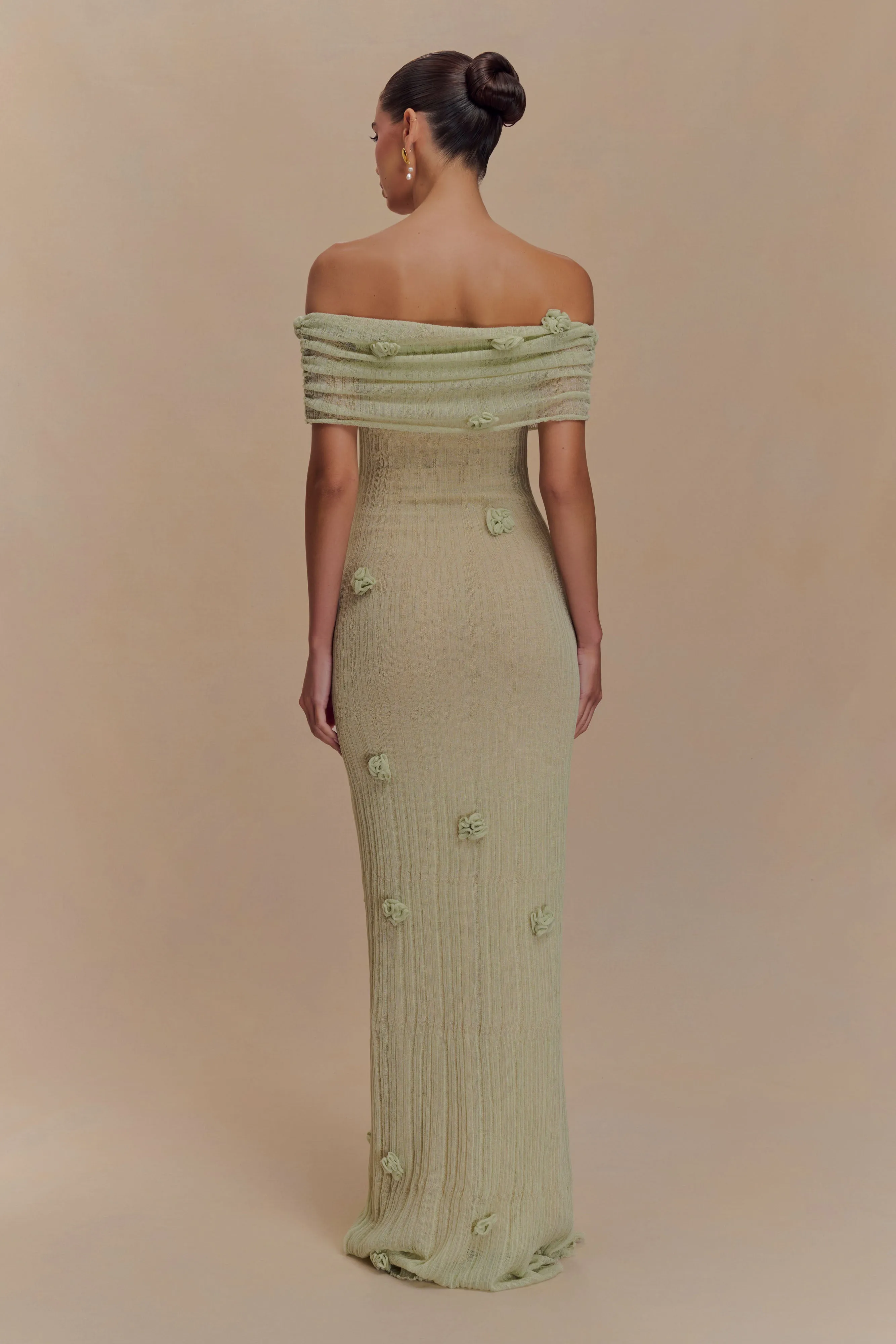 Brynn Orchid Knit Maxi Dress - Pastel Green sold by Meshki product image thumbnail 2