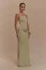 Madison Strapless Slinky Maxi Dress - Sage sold by Meshki