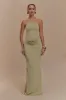 Madison Strapless Slinky Maxi Dress - Sage sold by Meshki