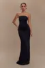 Madison Strapless Slinky Maxi Dress - Black sold by Meshki