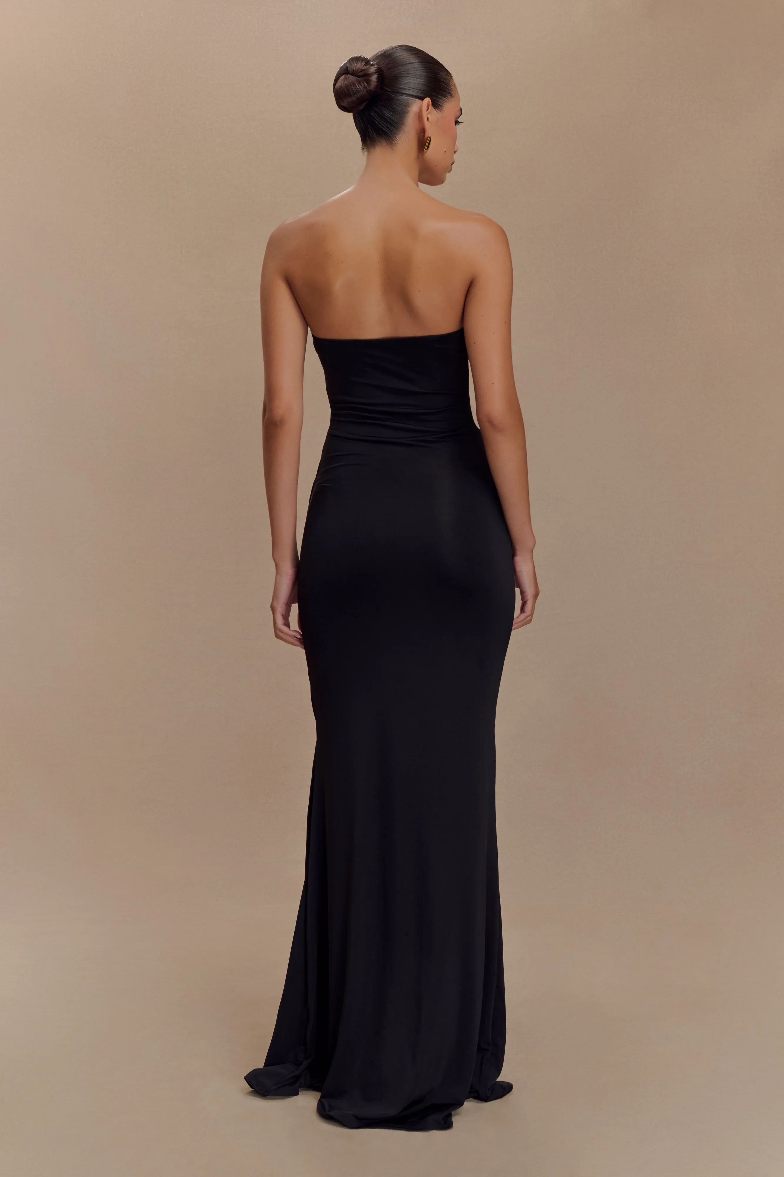 Madison Strapless Slinky Maxi Dress - Black sold by Meshki product image thumbnail 2
