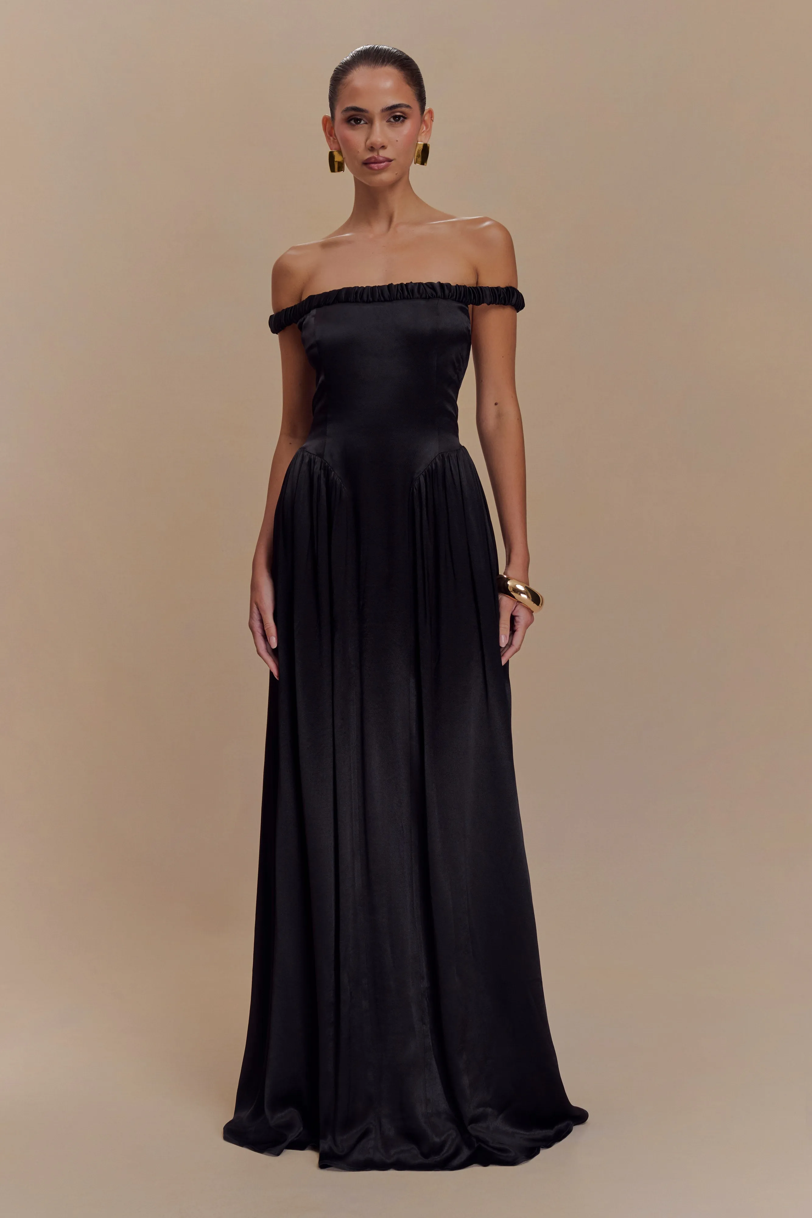 Coco Dropped Waist Maxi Dress - Black sold by Meshki product image thumbnail 5