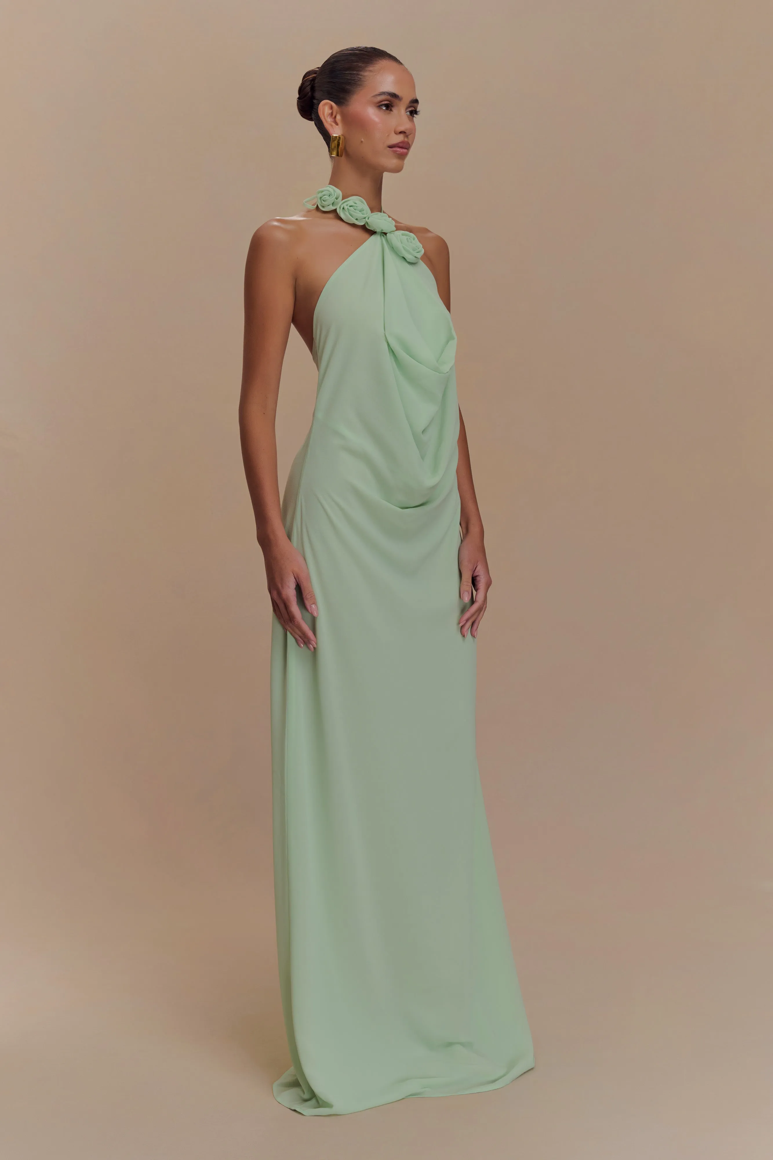 Rosalia Cowl Neck Maxi Dress - Sage sold by Meshki product image thumbnail 4