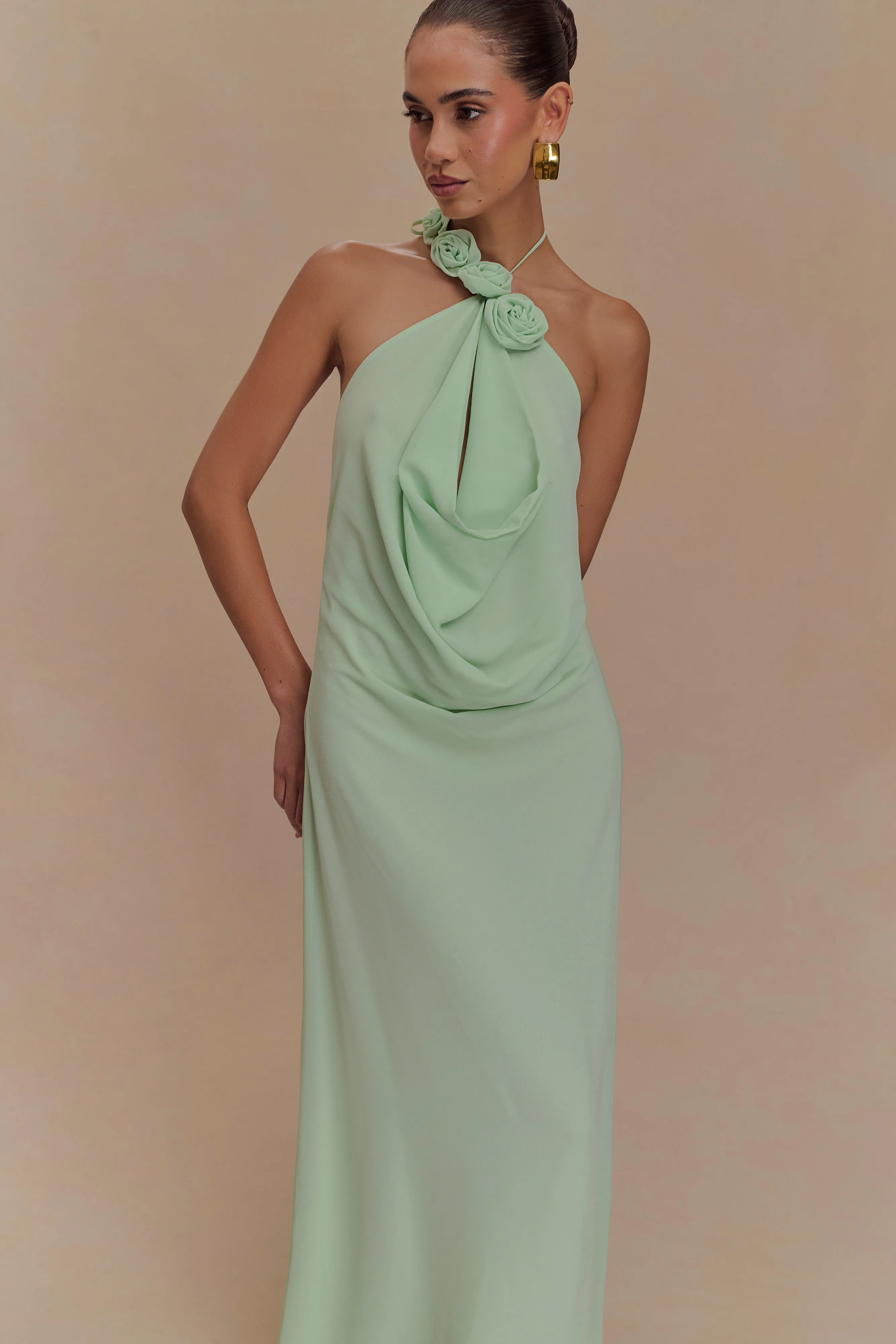 Rosalia Cowl Neck Maxi Dress - Sage sold by Meshki product image thumbnail 5