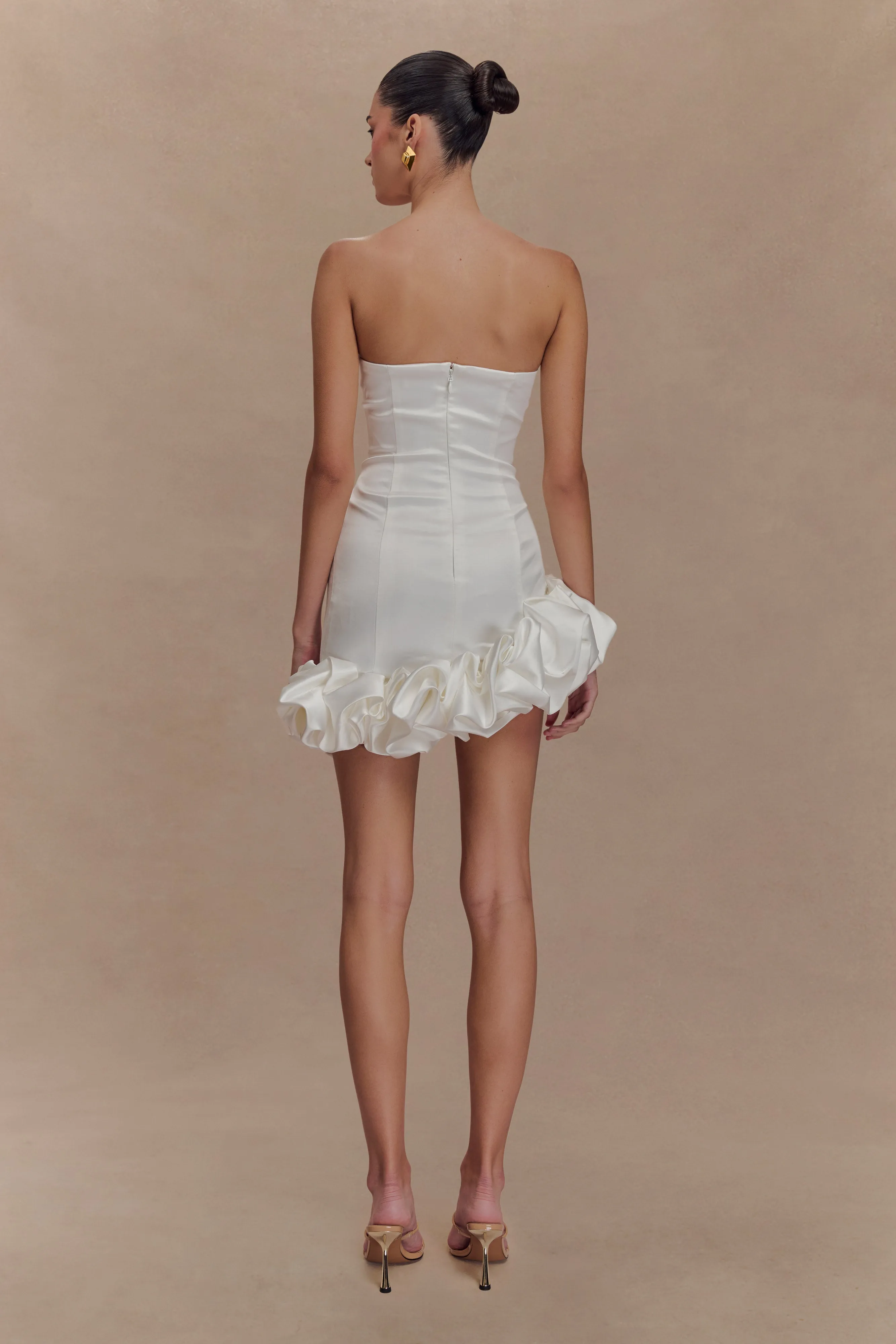 Alba Bubble Mini Dress - White sold by Meshki product image thumbnail 2