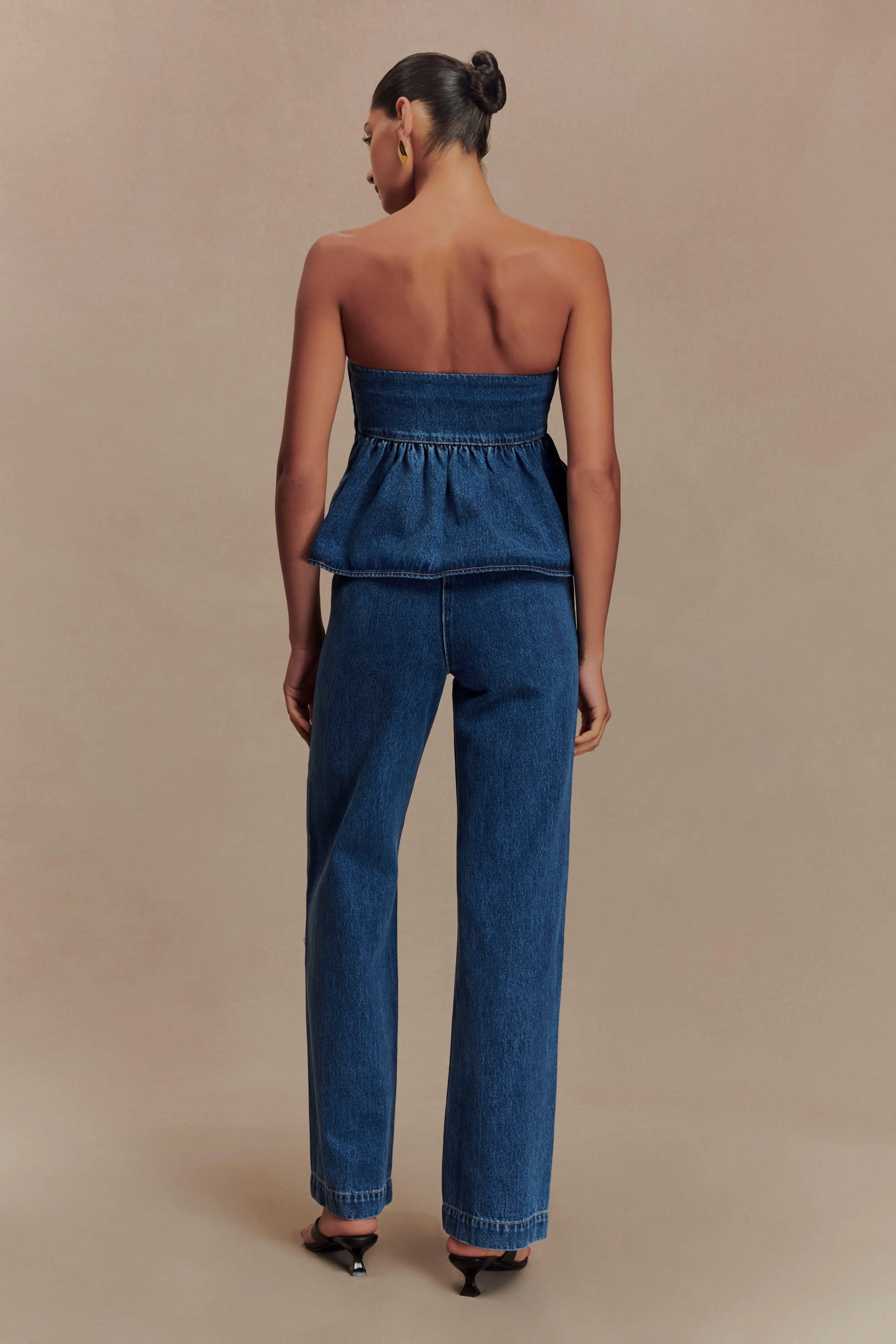 Rayne Wide Leg Denim Jeans - 90'S Blue sold by Meshki product image thumbnail 4