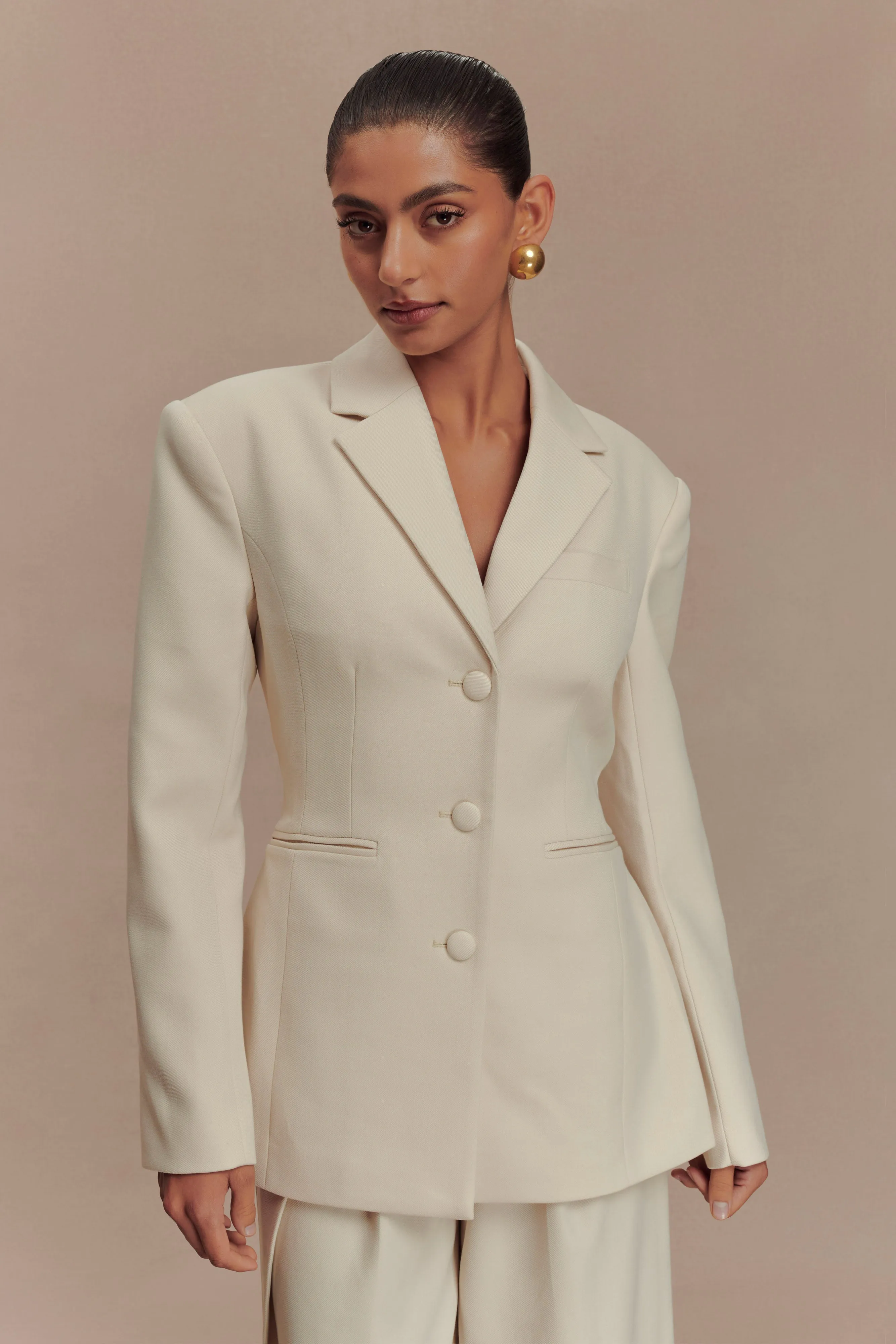 Bellamy Cinched Blazer - Buttermilk sold by Meshki product image thumbnail 4