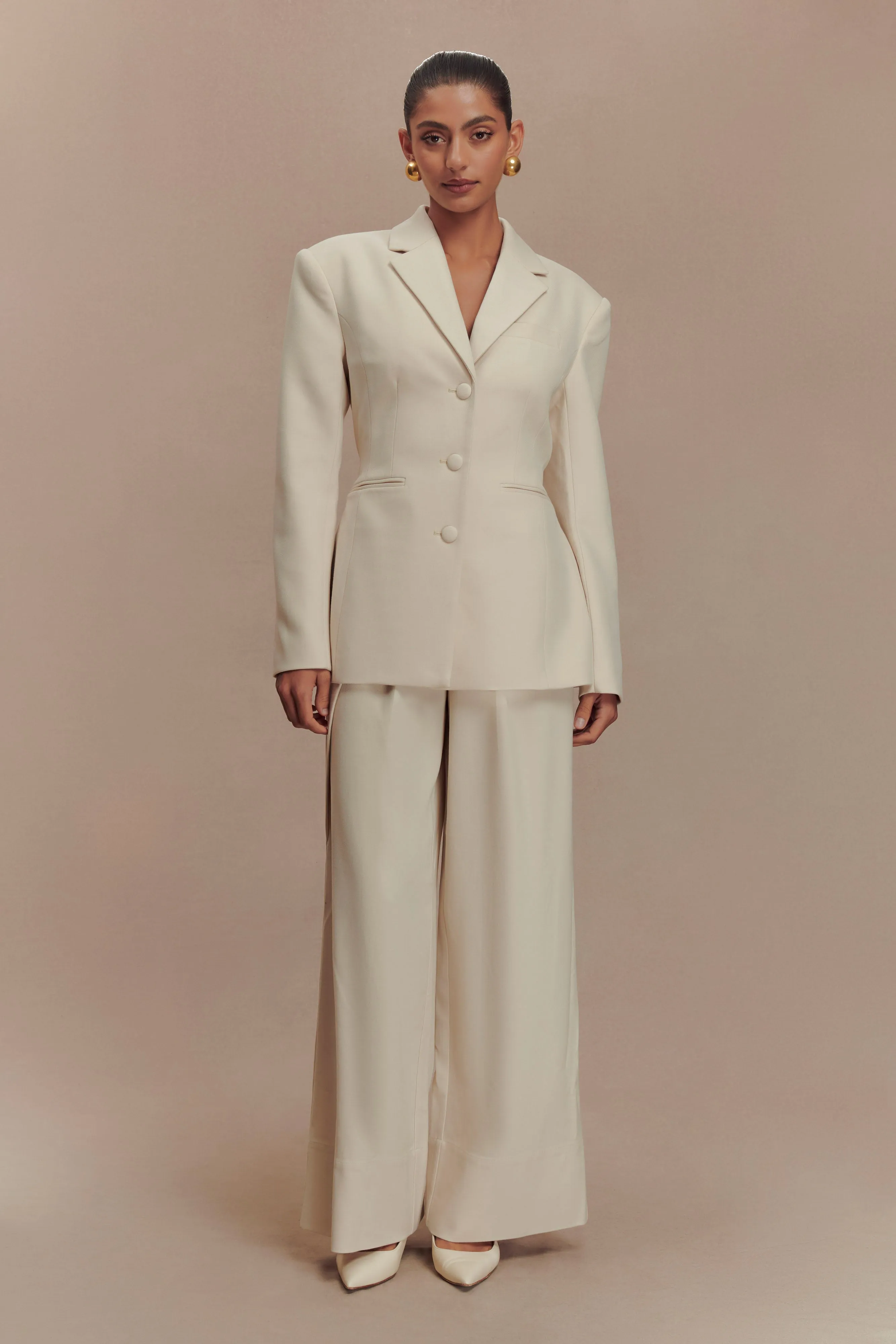 Bellamy Cinched Blazer - Buttermilk sold by Meshki