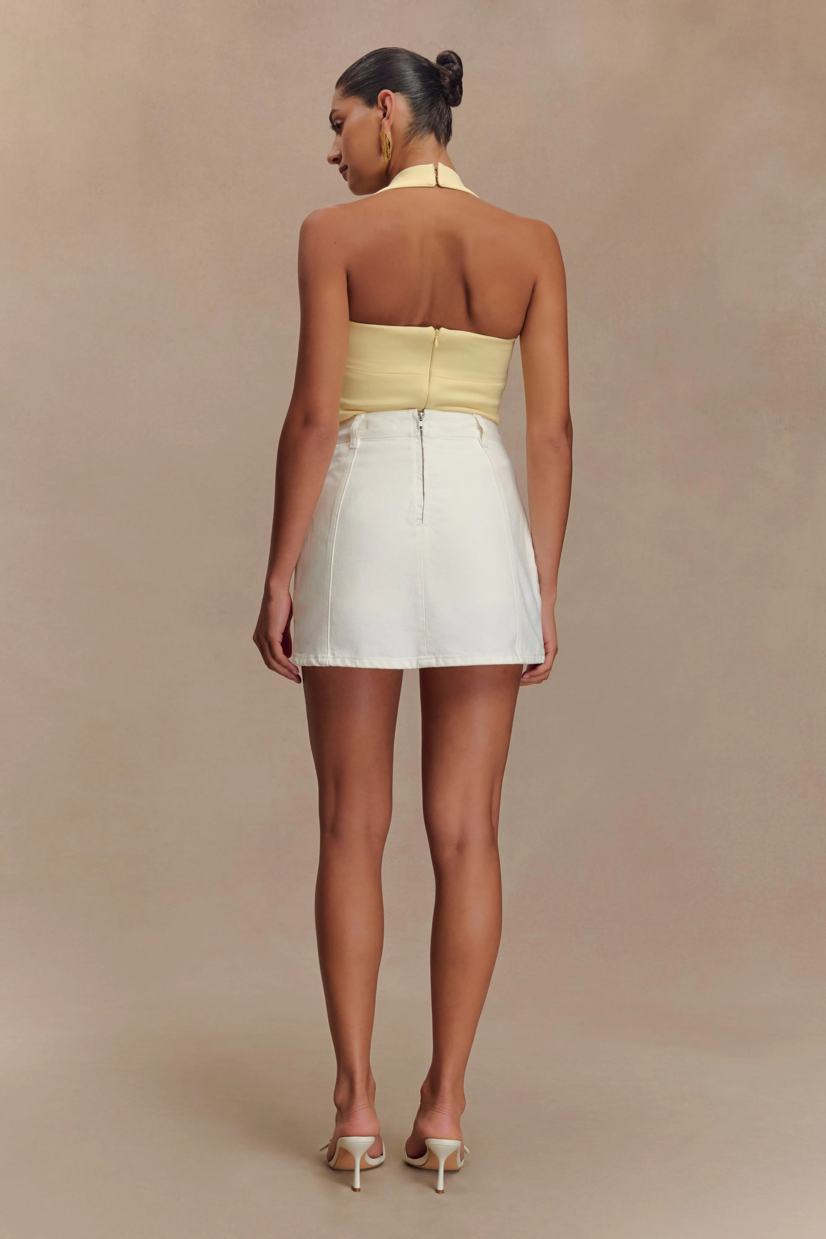 Rosalyn Mini Denim Skort - White sold by Meshki product image thumbnail 5