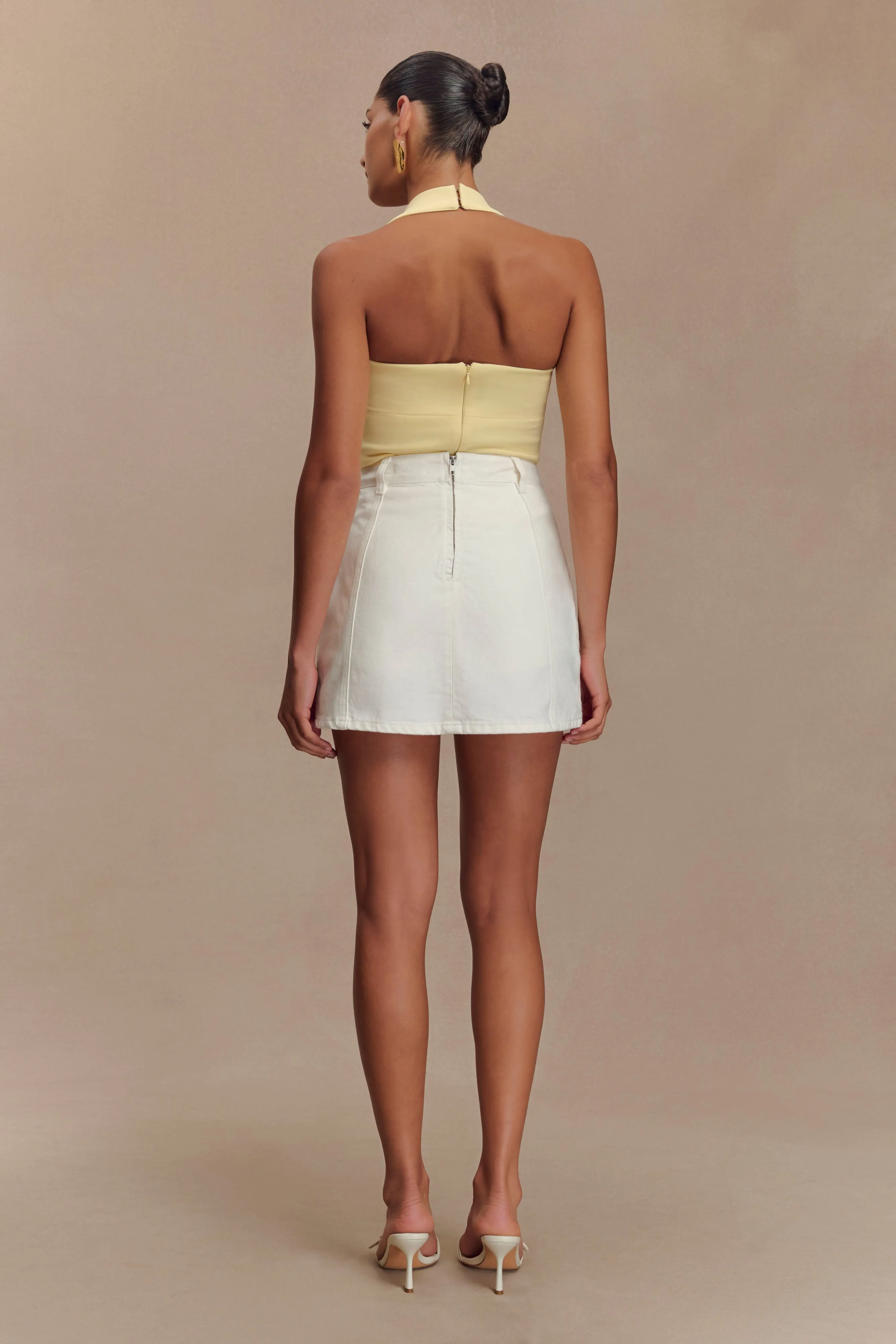 Amelita Suiting Halter Top - Pale Lemon sold by Meshki product image thumbnail 5