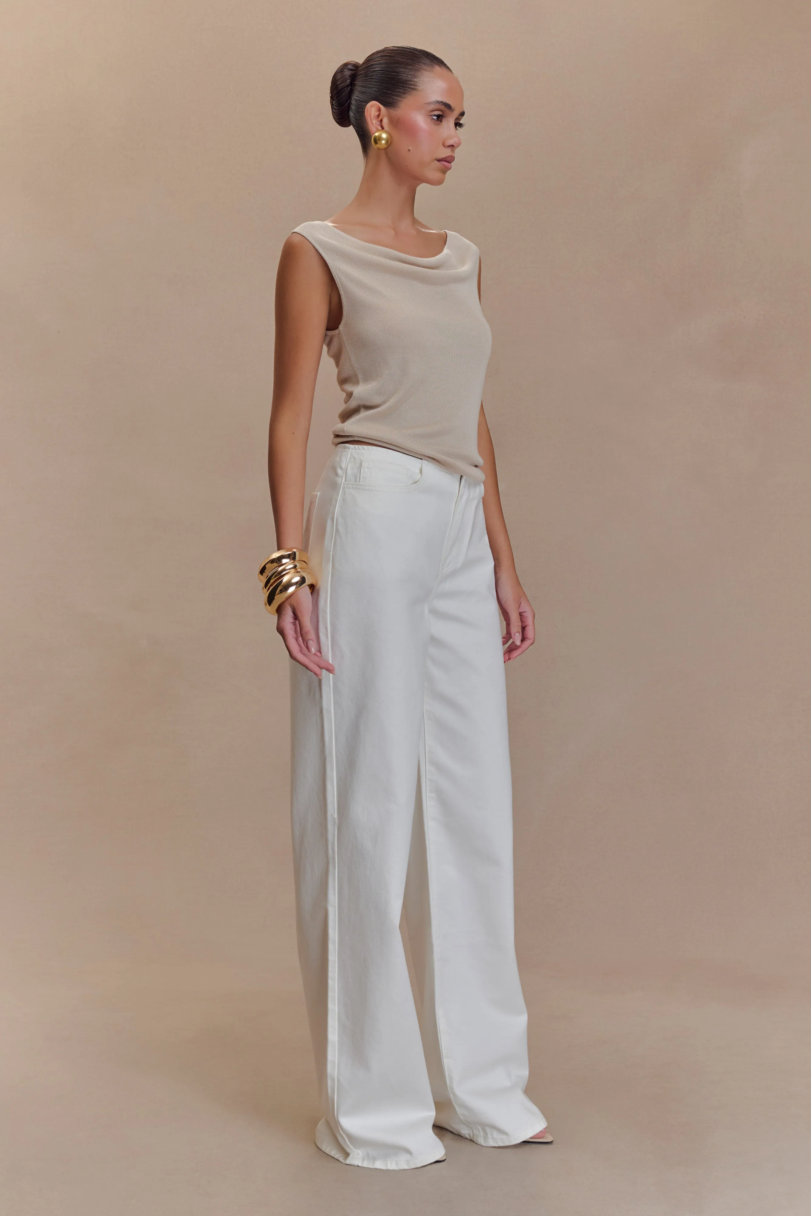 Caitlin Mid Rise Denim Jeans - White sold by Meshki product image thumbnail 3