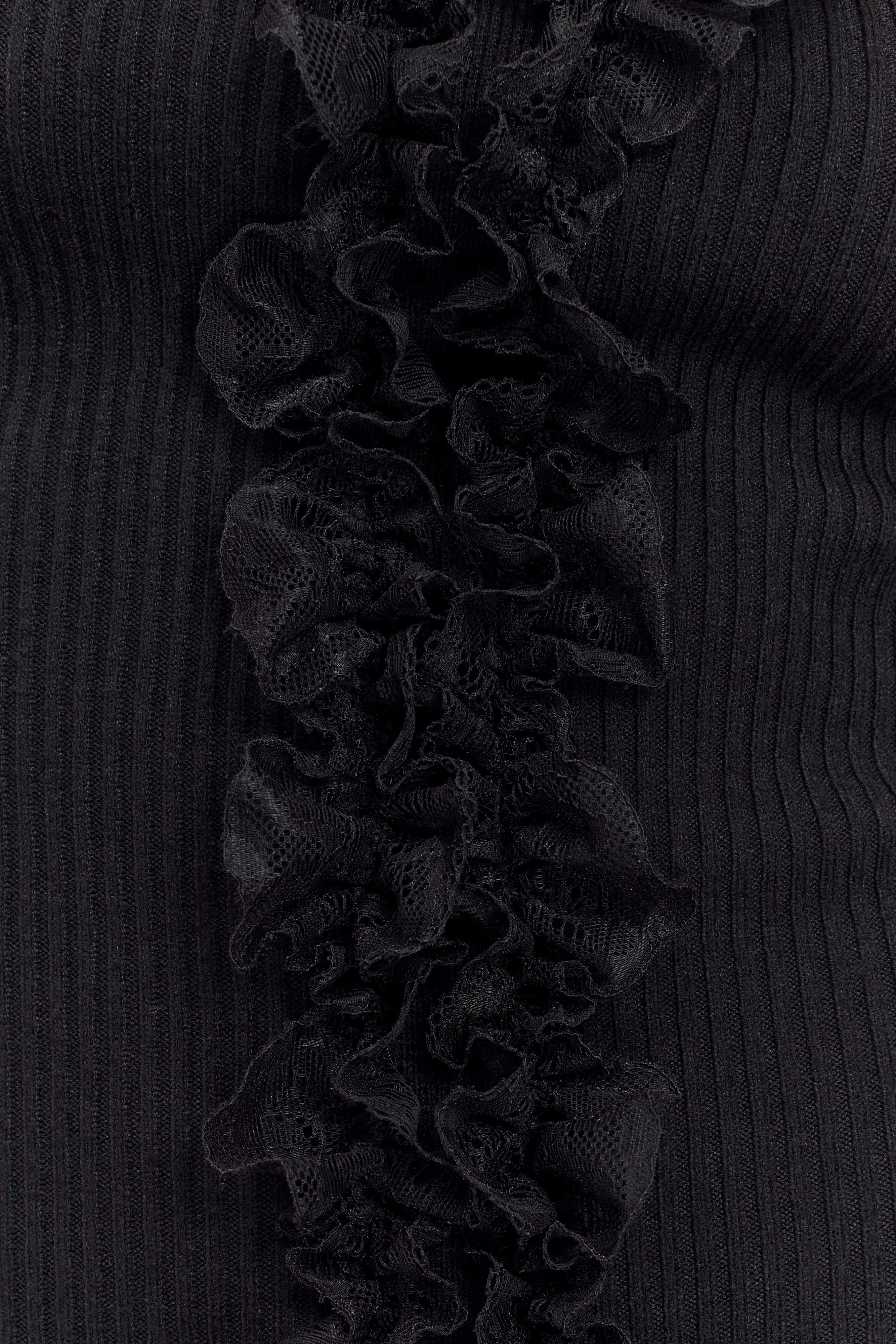 Shay Lace Ruffle Knit Maxi Dress - Black sold by Meshki product image thumbnail 5